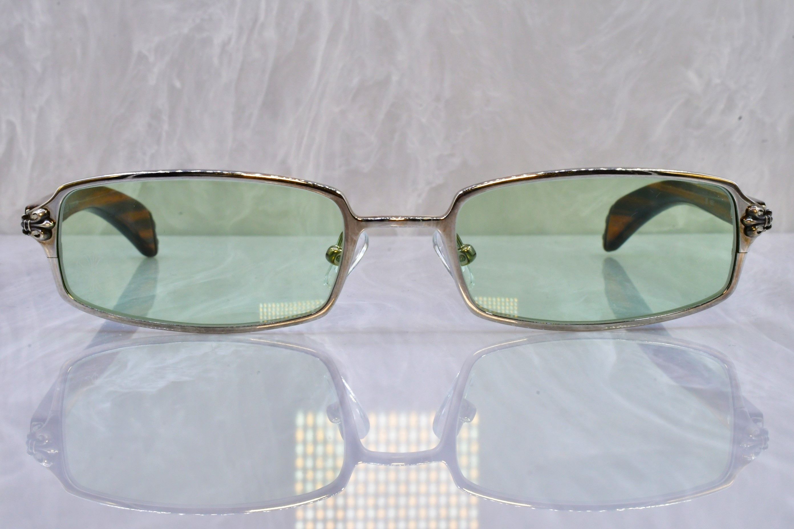 Chrome Hearts Chrome Hearts Web Rare vintage sunglasses 55/15 wood Size ONE SIZE - 9 Thumbnail