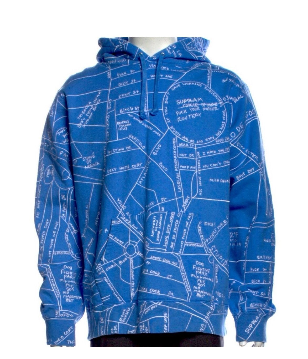 Image of Supreme Gonz Map Hoodie (L) in Blue, Men's (Size Large)