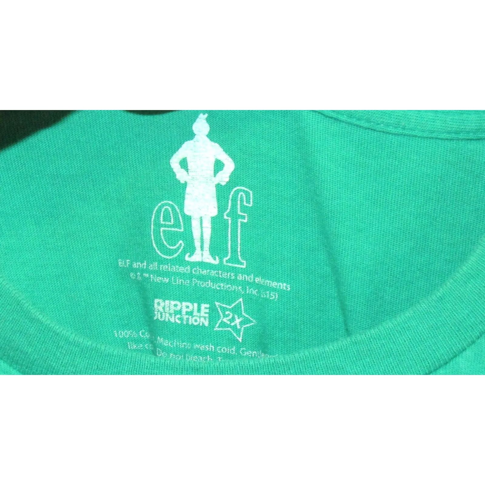 Vintage ELF Movie Smiling's My Favorite T-Shirt Green XL Short Sleeve Will Ferrell Mens Size US XL / EU 56 / 4 - 3 Thumbnail