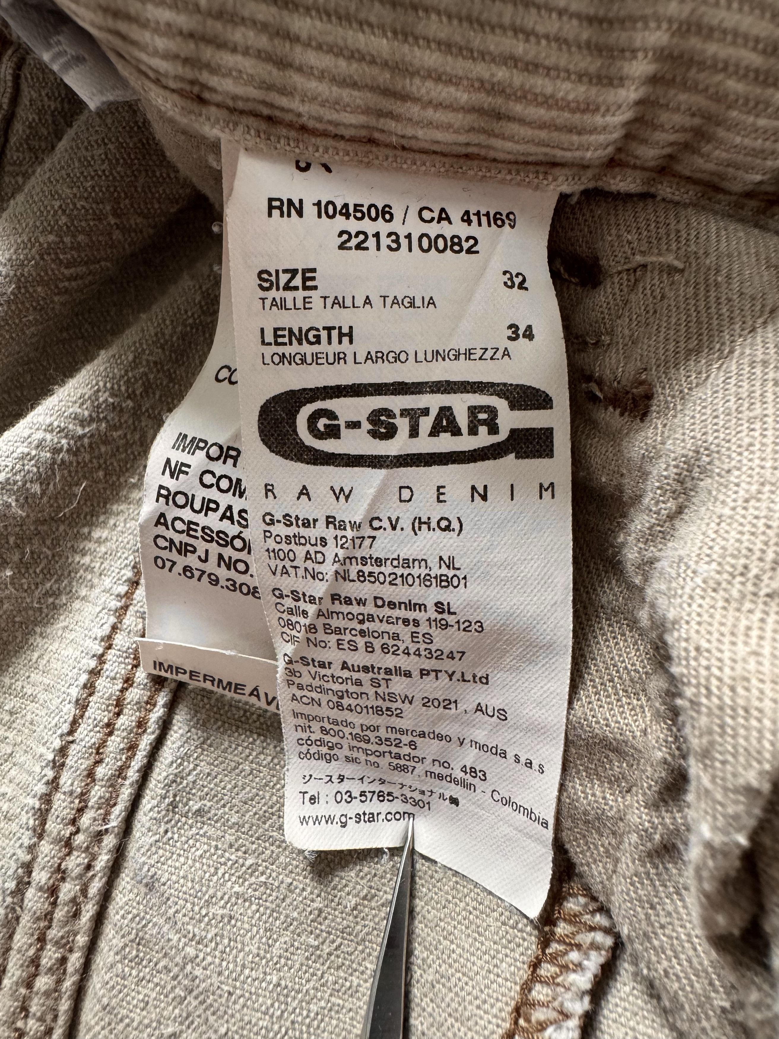 G-Star Vintage G Star Raw Corduroy Pants Y2K Beige Size US 32 / EU 48 - 8 Thumbnail