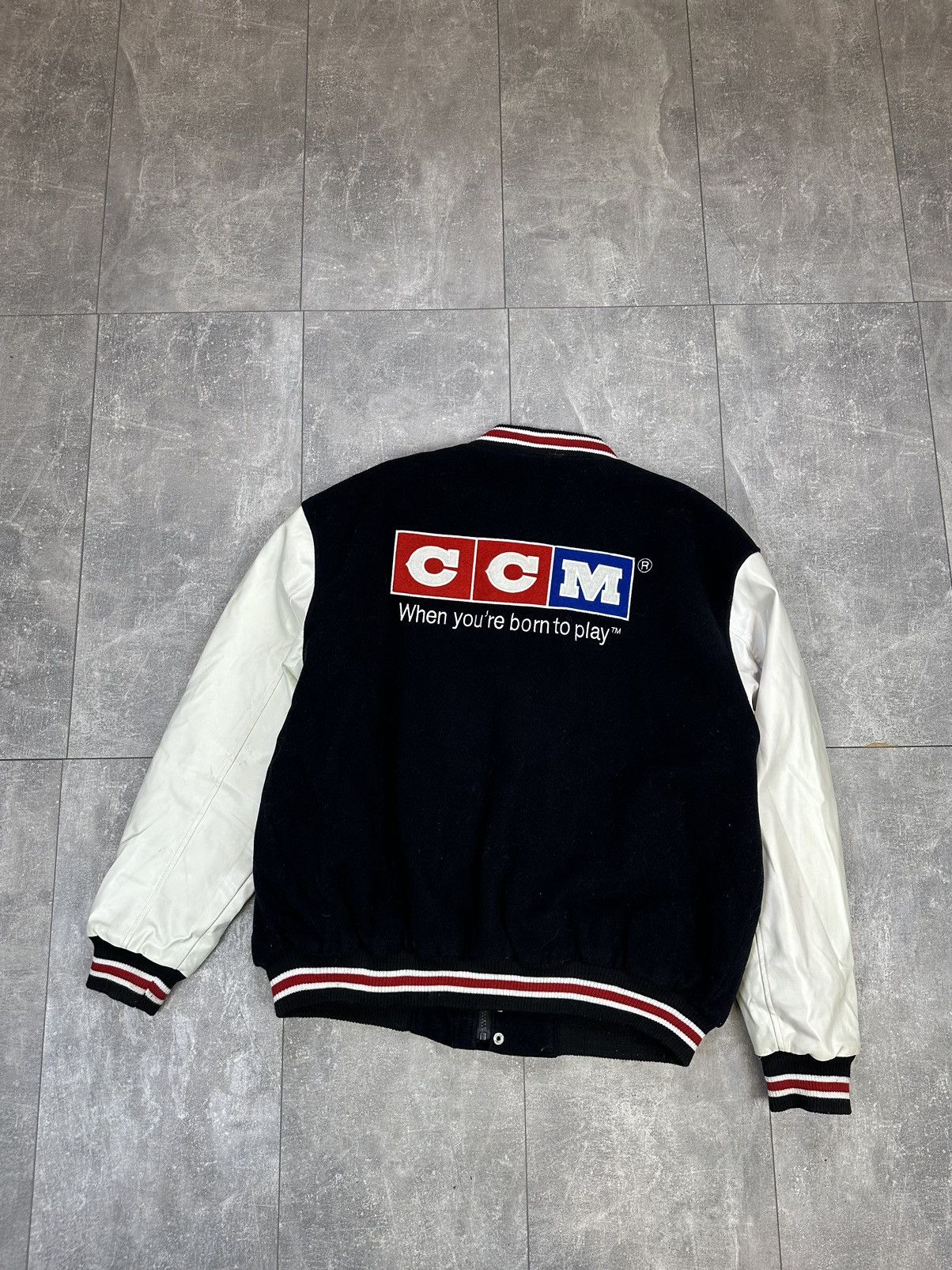 Ccm Men’s CCM wool bomber jacket overprint logo Size US L / EU 52-54 / 3 - 3 Thumbnail