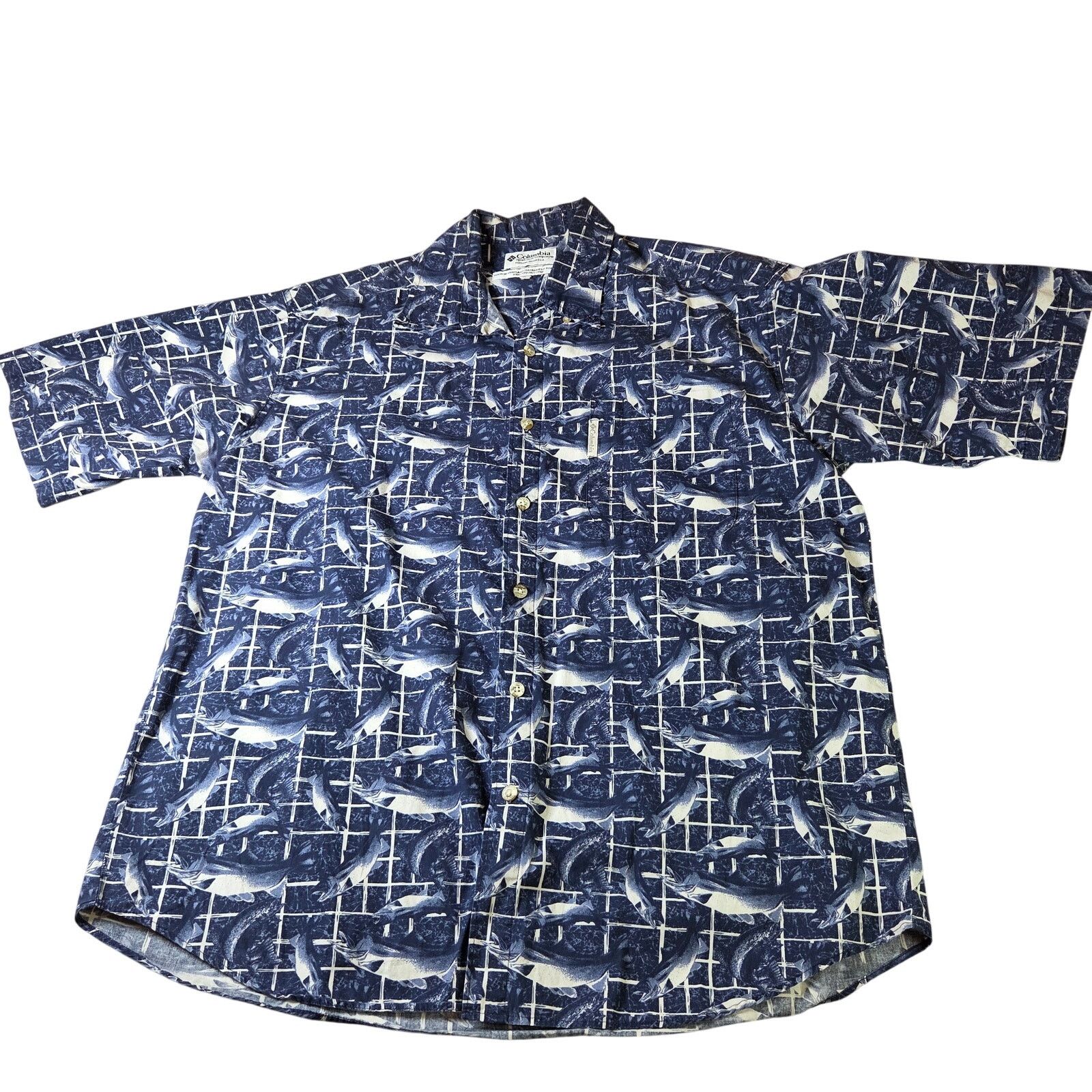 Columbia Columbia Fish Print Short Sleeve Button Shirt L Size US L / EU 52-54 / 3 - 1 Thumbnail