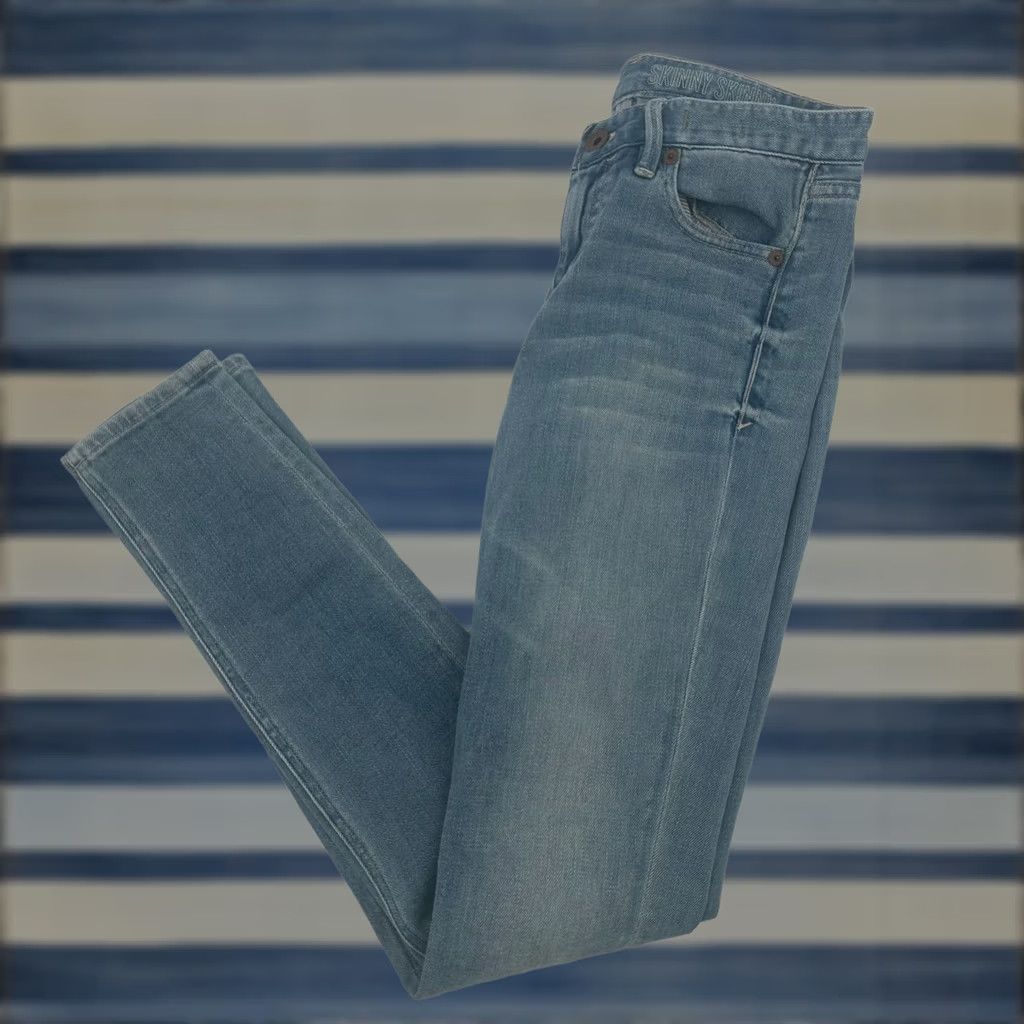 Madewell Madewell Jeans Women's Skinny 24x32 Blue Denim Mid Rise 5-Pocket Regular Waist 27" Inseam 32" Hipster Vintage: No Size 42" / US 20 - 1 Thumbnail