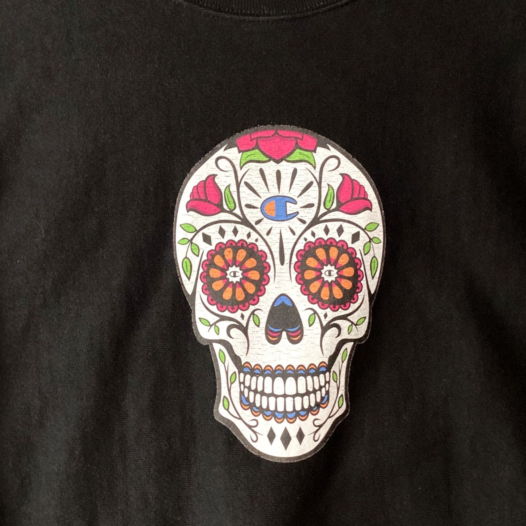 Champion Sugar Skull Sweater Men Medium Champion Reverse Weave Day Of The Dead Sweatshirt Size US M / EU 48-50 / 2 - 3 Thumbnail