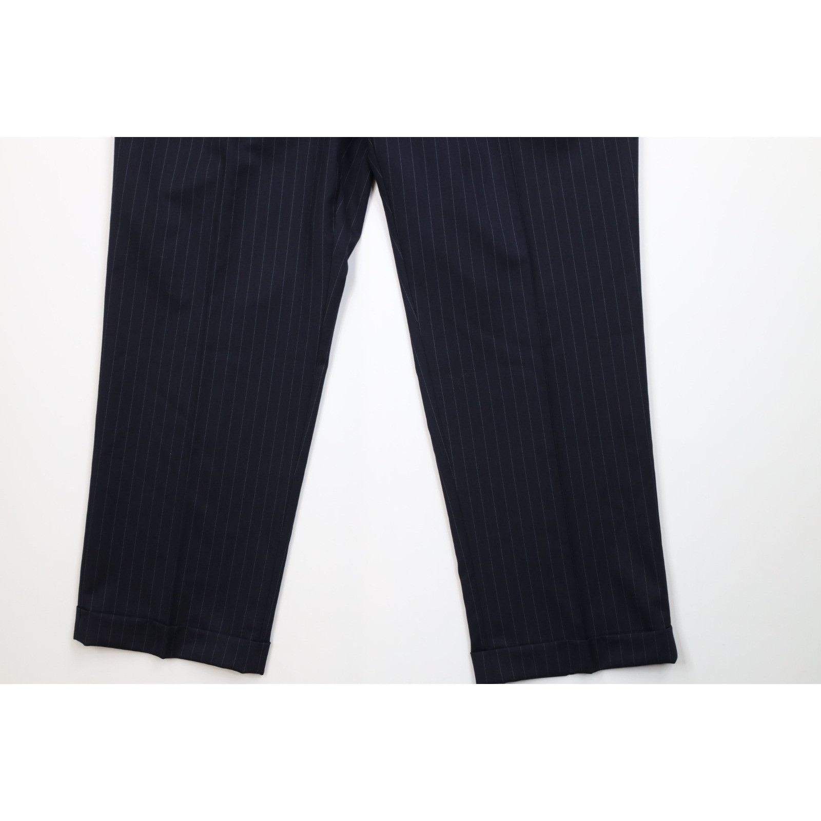 Chaps Vintage Chaps 2 Piece Wool Pinstriped Suit Wedding Size 44S - 11 Thumbnail