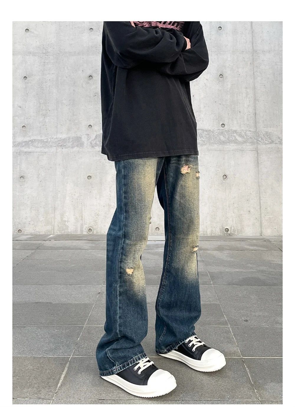 Japanese Brand × Vintage Flared ripped jeans Size US 30 / EU 46 - 9 Thumbnail