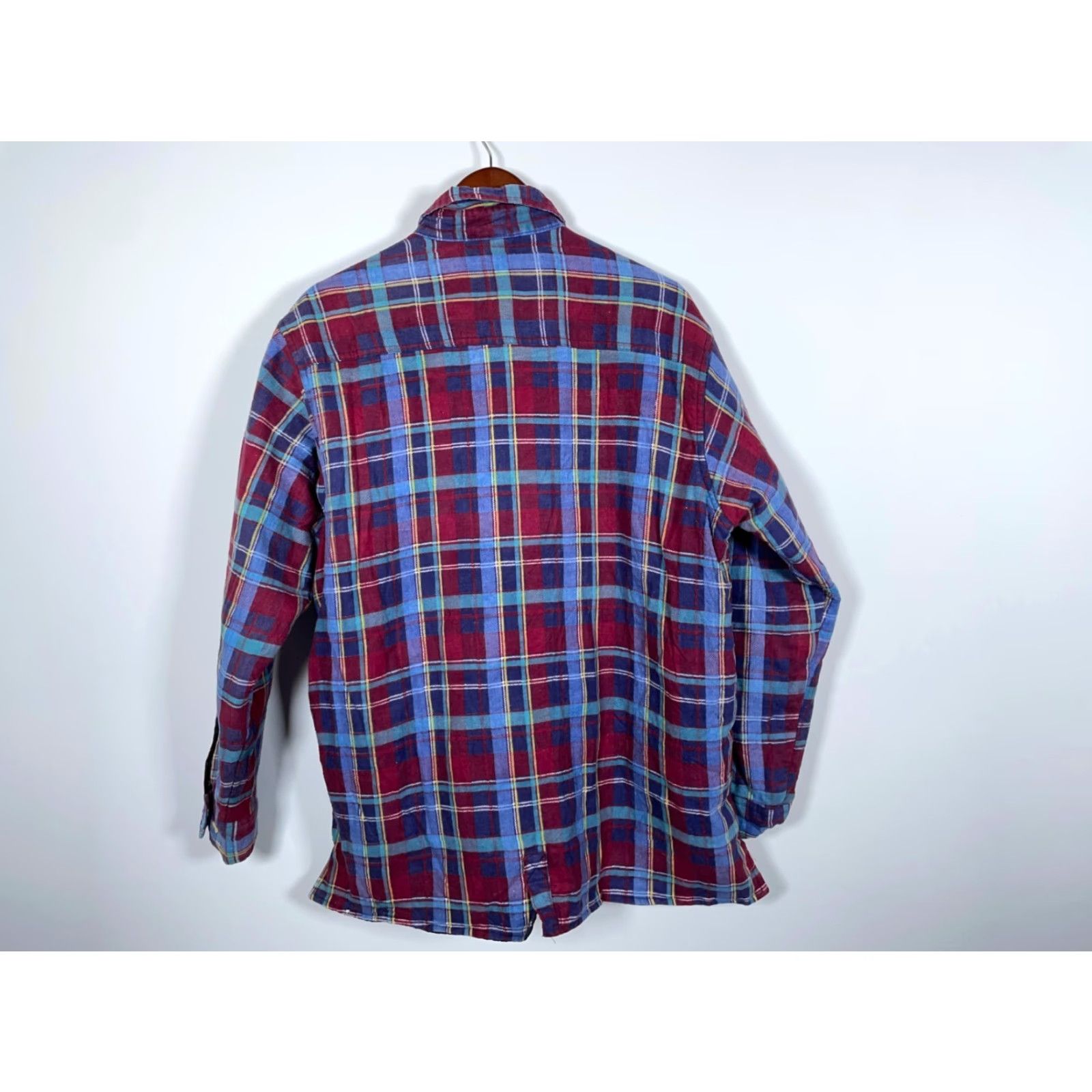 Vintage Highland Outfitters Shacket Adult XL Red Plaid Quilted Flannel Shirt Jacket Mens Size US XL / EU 56 / 4 - 2 Thumbnail