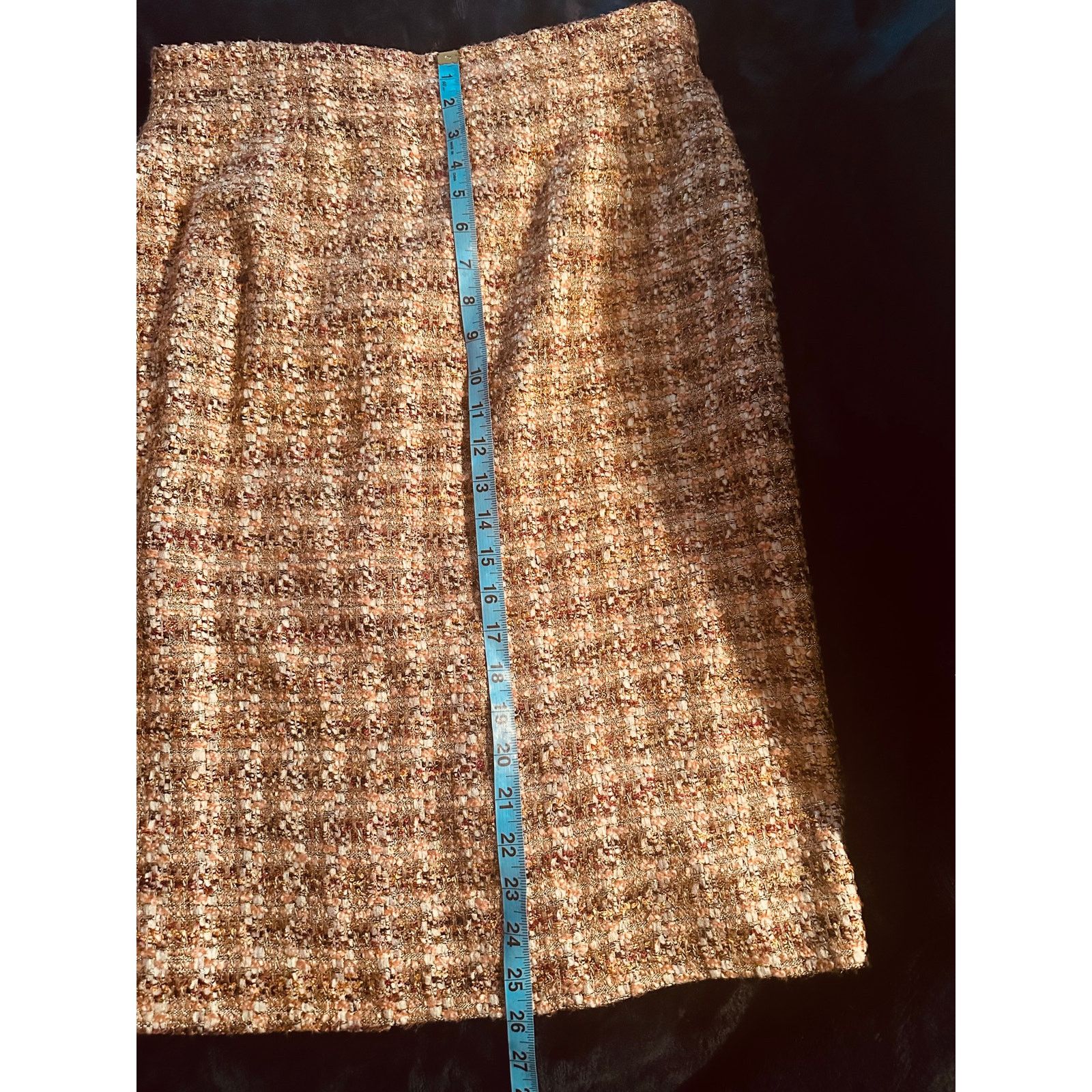 Lafayette 148 NEW LAFAYETTE 148 NUBBY TWEED SKIRT GOLD FLECKS 10 Size 32" / US 10 / IT 46 - 7 Thumbnail