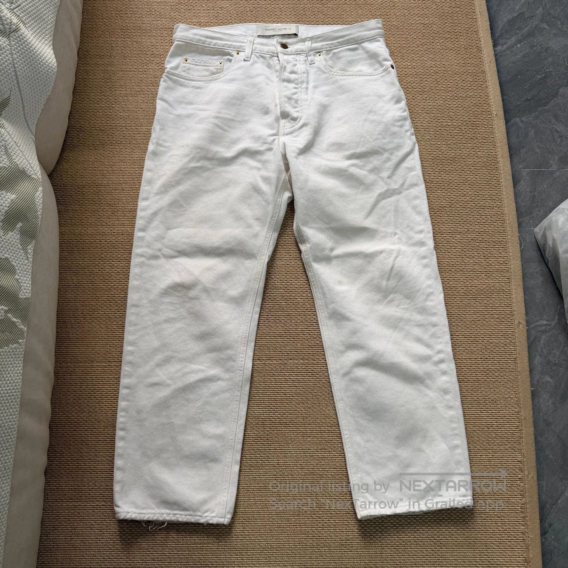 Golden Goose Golden Goose White Distressed Denim Pants. Size US 31 - 1 Thumbnail