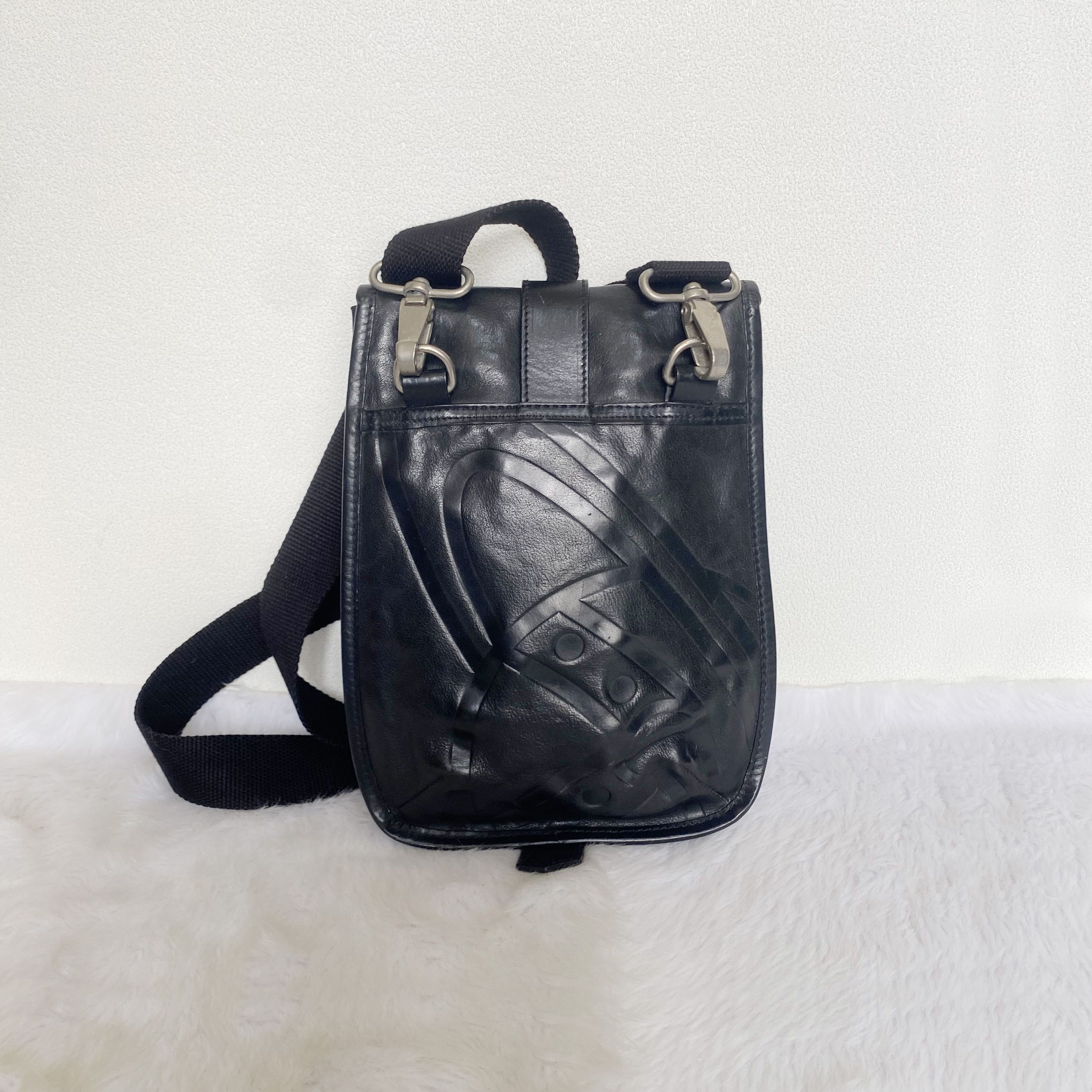 Vivienne Westwood Sacoche Black Orb Logo Embossed Leather Crossbody Bag Size ONE SIZE - 4 Thumbnail