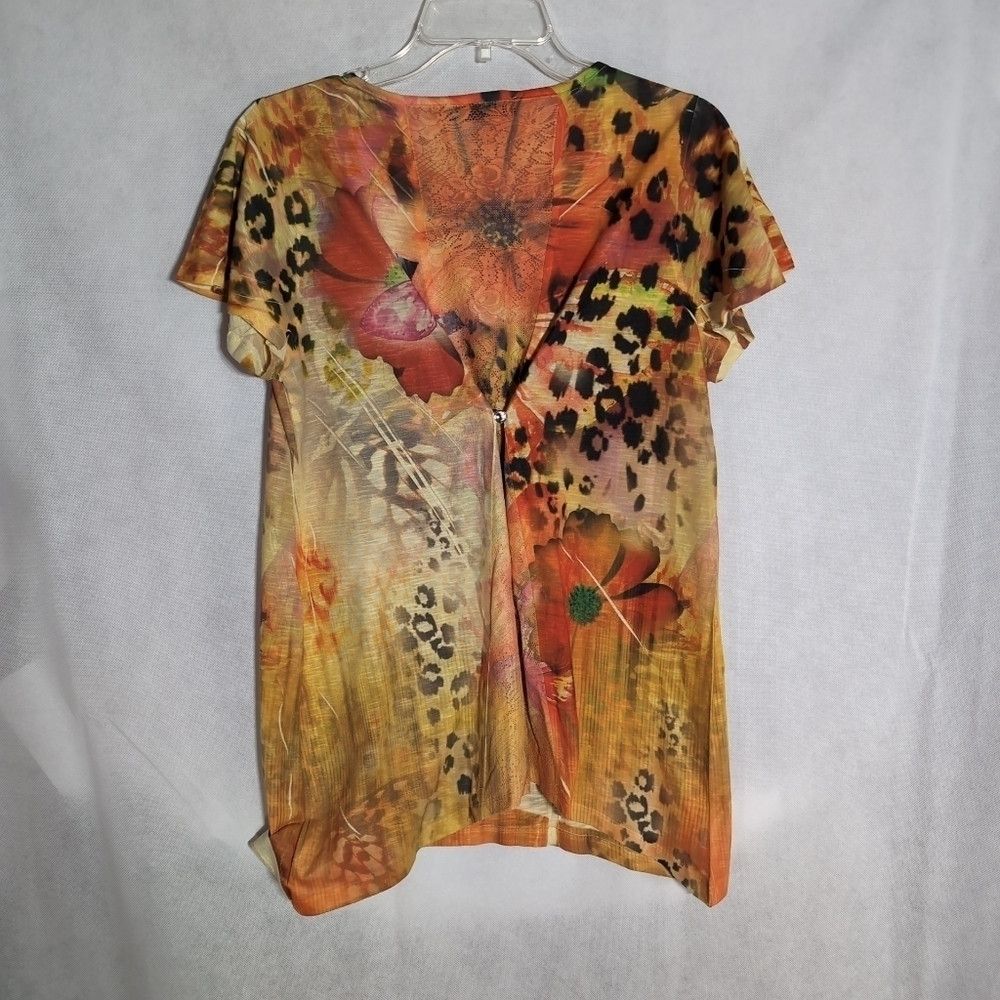 Style & Co Style and Co Jungle Floral pattern blouse orange and yellow Size M / US 6-8 / IT 42-44 - 3 Thumbnail