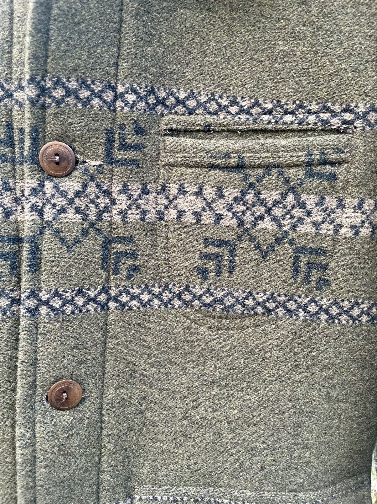 RRL Ralph Lauren RRL Ralph Lauren Western Jacquard Jacket Wool Olive Size US XS / EU 42 / 0 - 14 Thumbnail