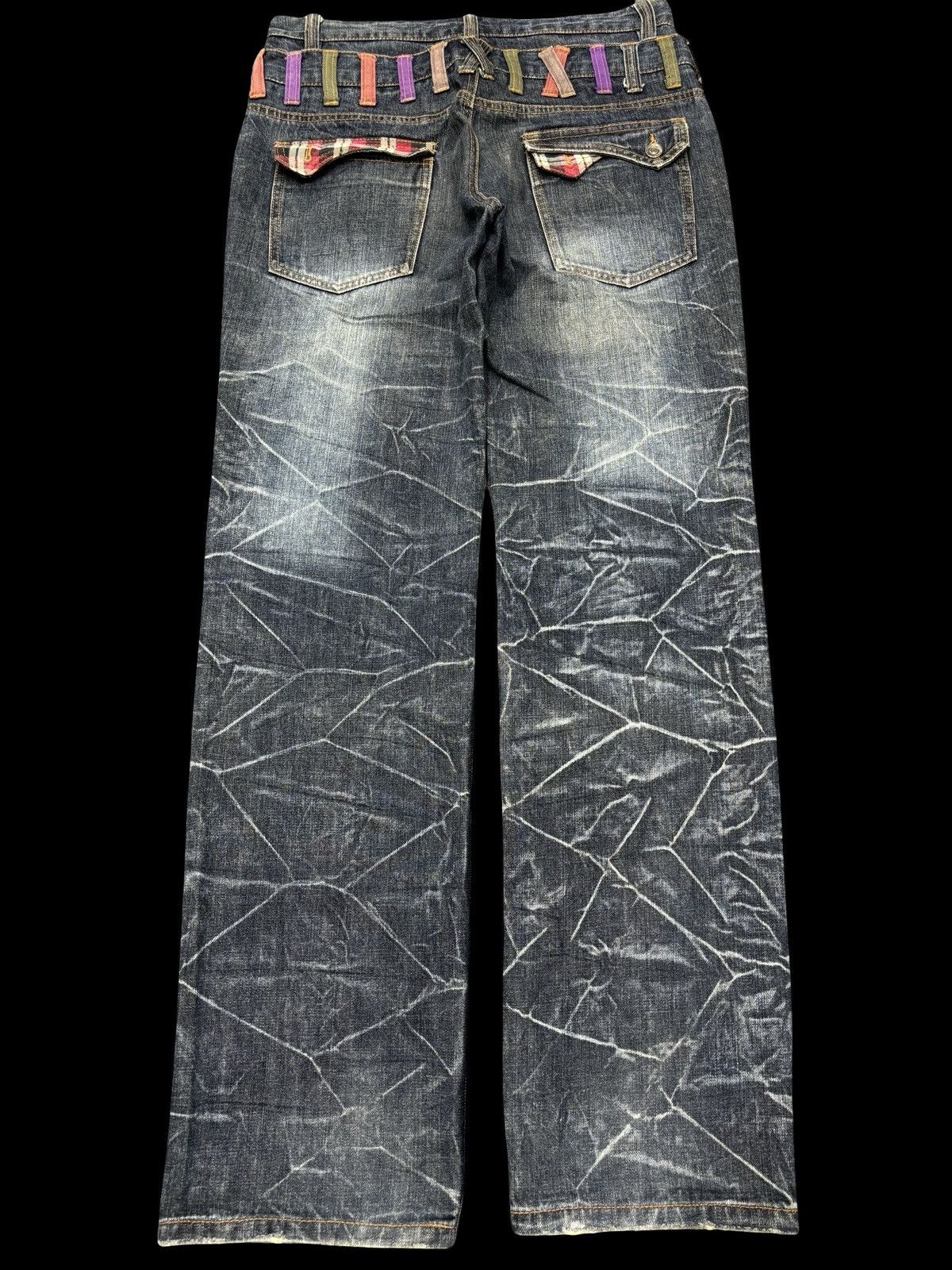Japanese Brand 💥Double Waist💥Insane Nylaus Folding Fades Style Denim F657 Size US 33 - 2 Thumbnail