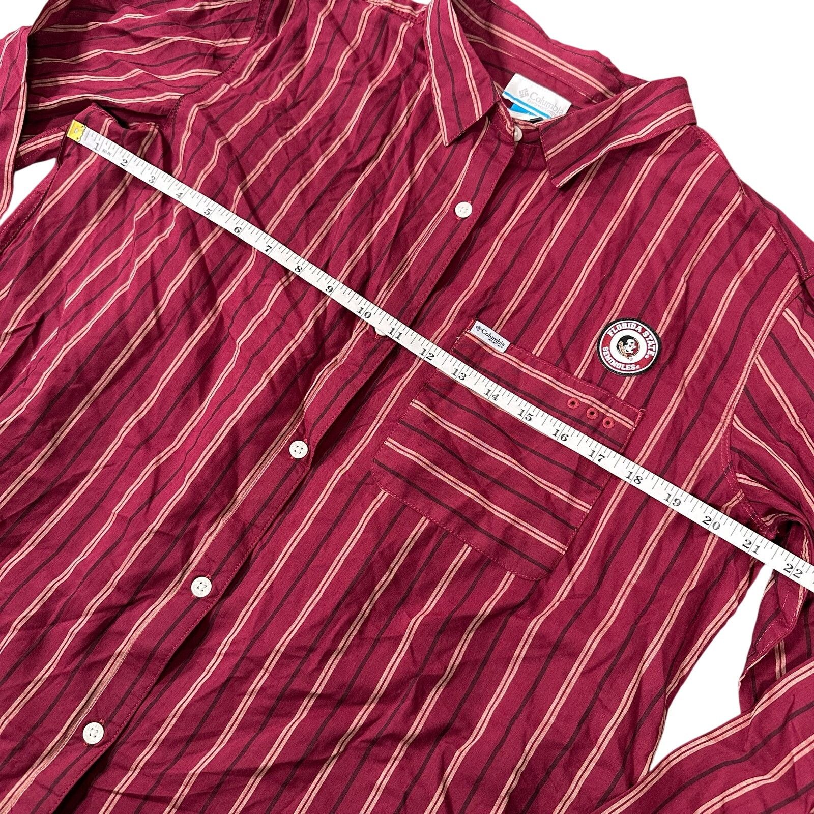 Columbia Columbia Vertical Stripe Button Down Long Sleeve Shirt Size L / US 10 / IT 46 - 3 Thumbnail
