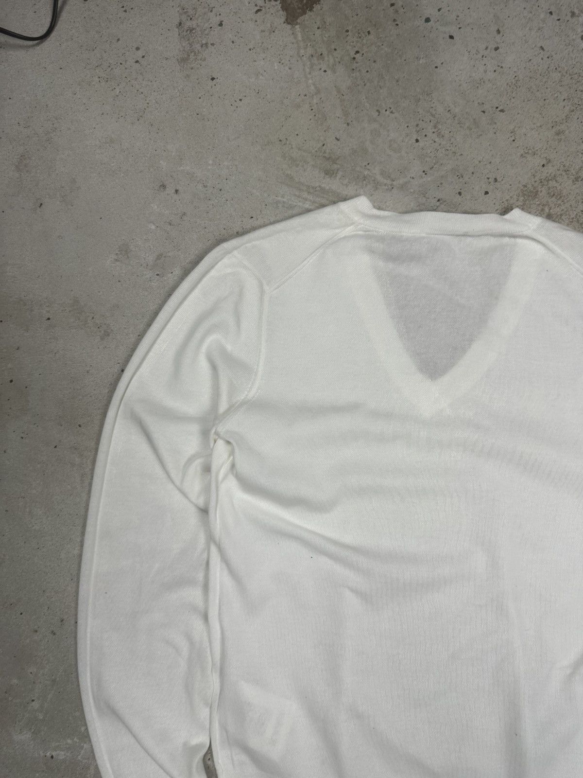 Dolce & Gabbana Dolce & Gabbana White V Neck Sweater Cotton Knit Jumper Size L / US 10 / IT 46 - 13 Thumbnail
