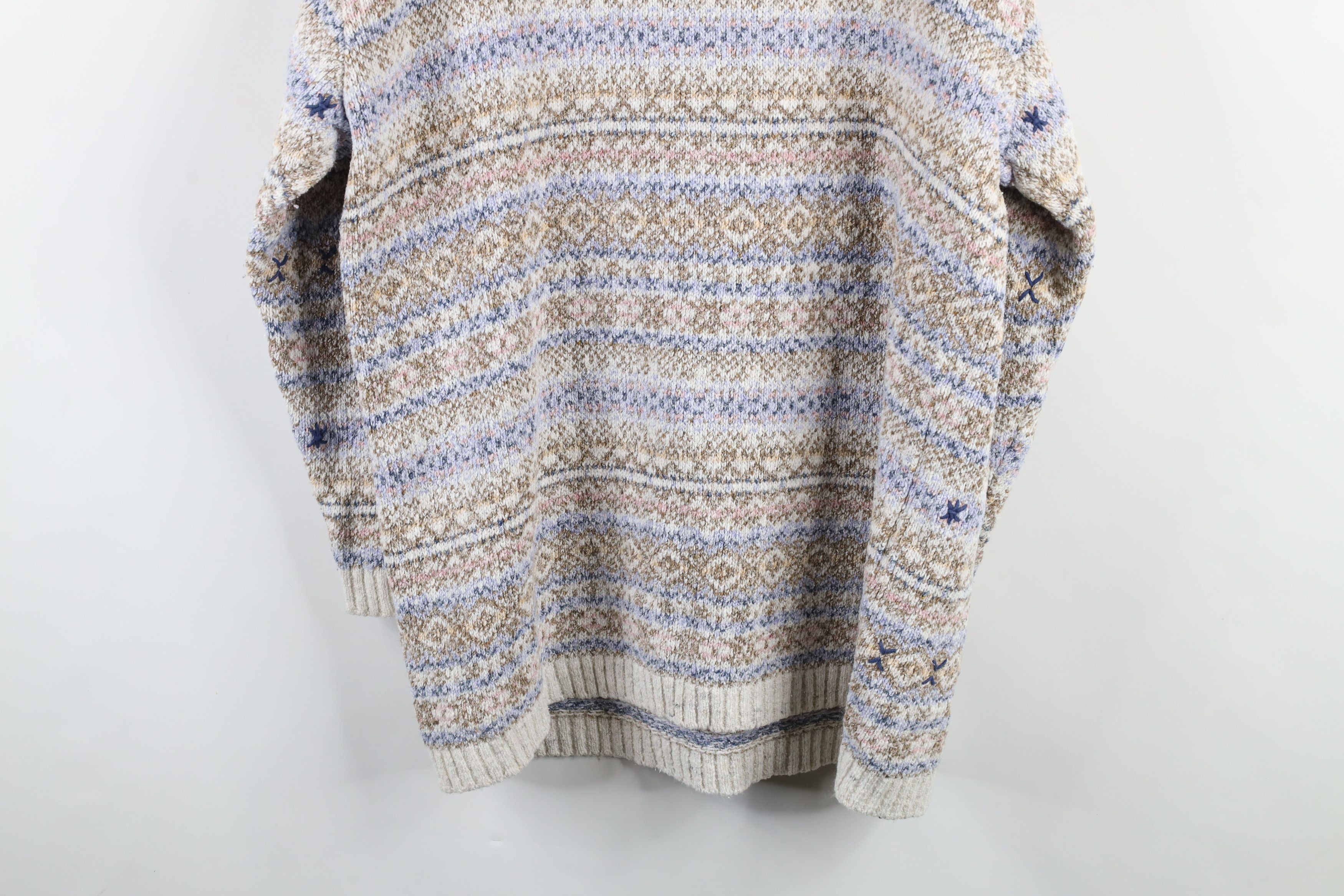 Vintage Vintage 90s Streetwear Pastel Fair Isle Tunic Sweater Size XL / US 12-14 / IT 48-50 - 7 Thumbnail