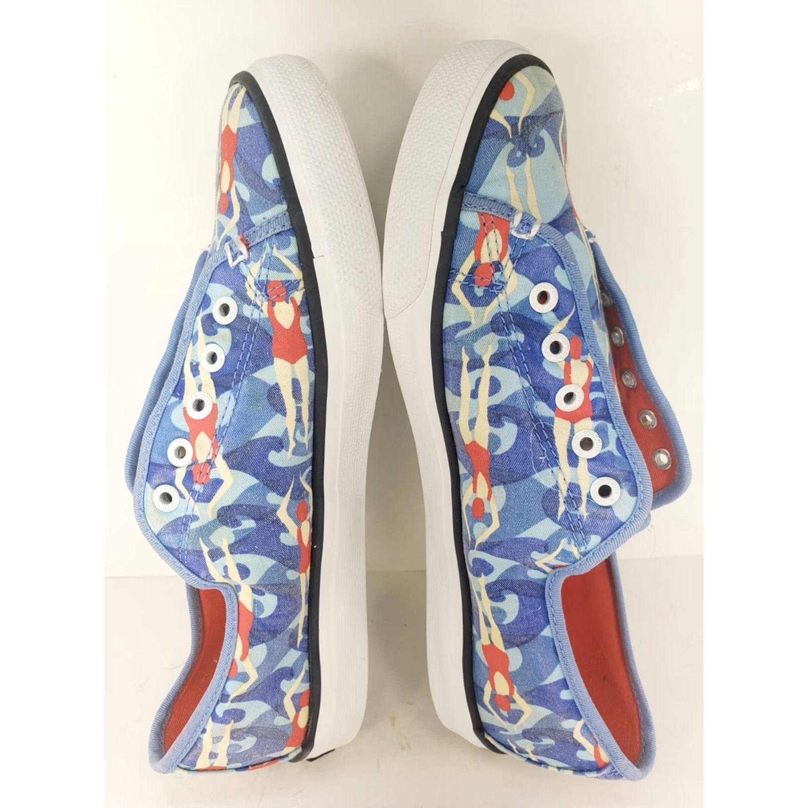 Sperry Sperry Top-Sider Women's Size 9M Sneaker Athletic Swimming Blue Casual Slip On Canvas Rubber Logo Swimmer Pattern Top Sider Size US 9 / IT 39 - 7 Thumbnail