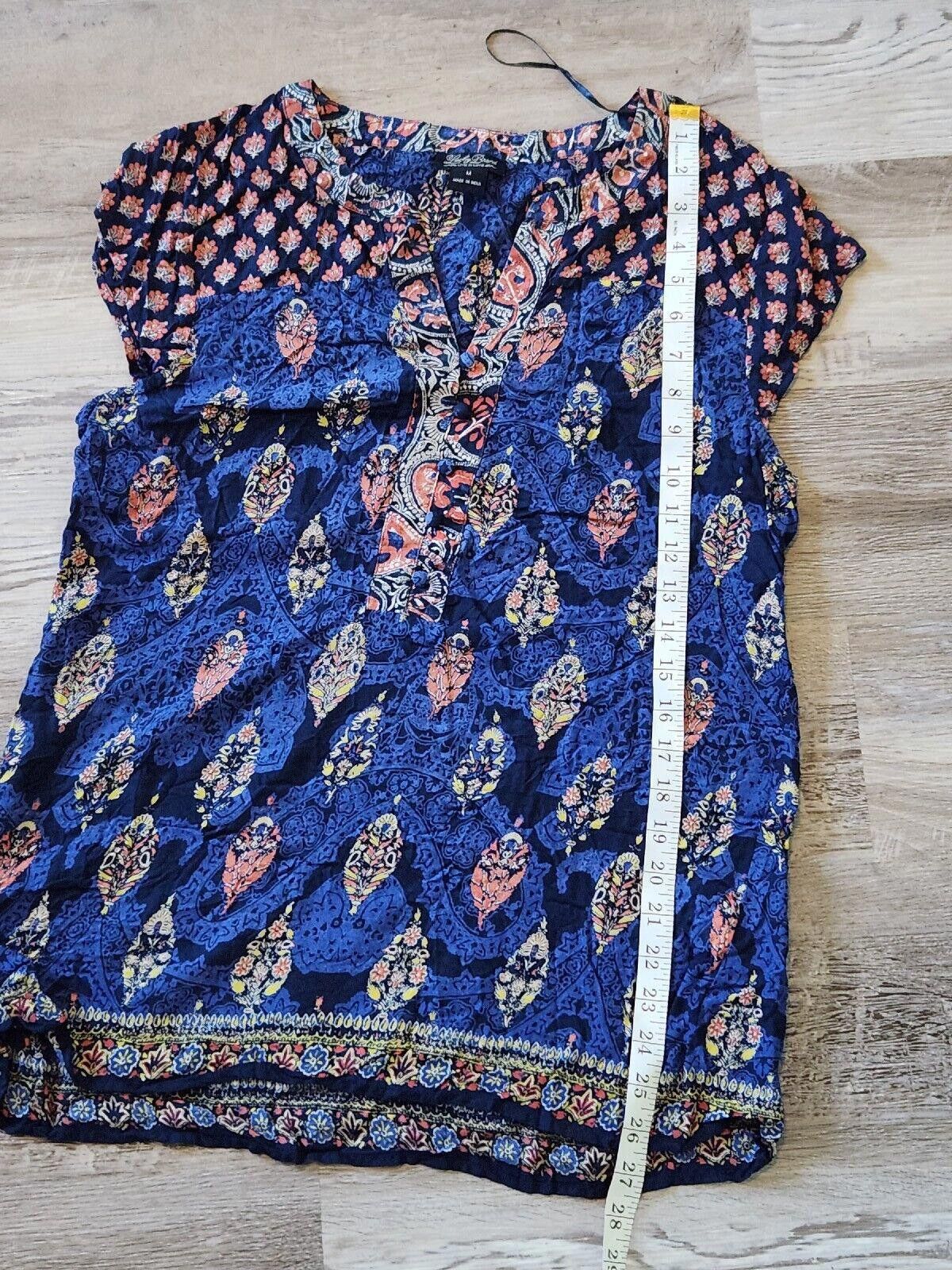 Lucky Brand Lucky Brand Top Medium Live In Love Short Sleeve V Neck Boho Size M / US 6-8 / IT 42-44 - 5 Thumbnail