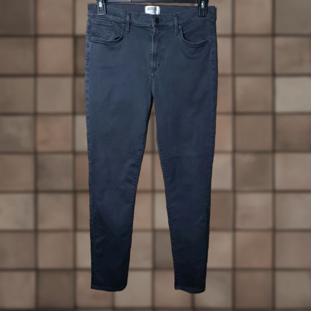 AGOLDE Sophie High Rise Skinny Jeans A003B-2085 Size 32 Black Cotton Blend Zipper Stretch Women Jeans