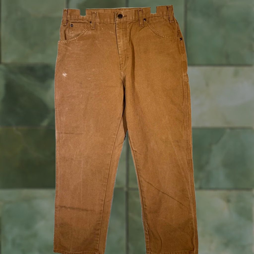 Dickies Dickies Carpenter Jeans 34x30 Brown Denim Mid-Rise Straight Leg Mens Jeans Size US 34 / EU 50 - 1 Thumbnail