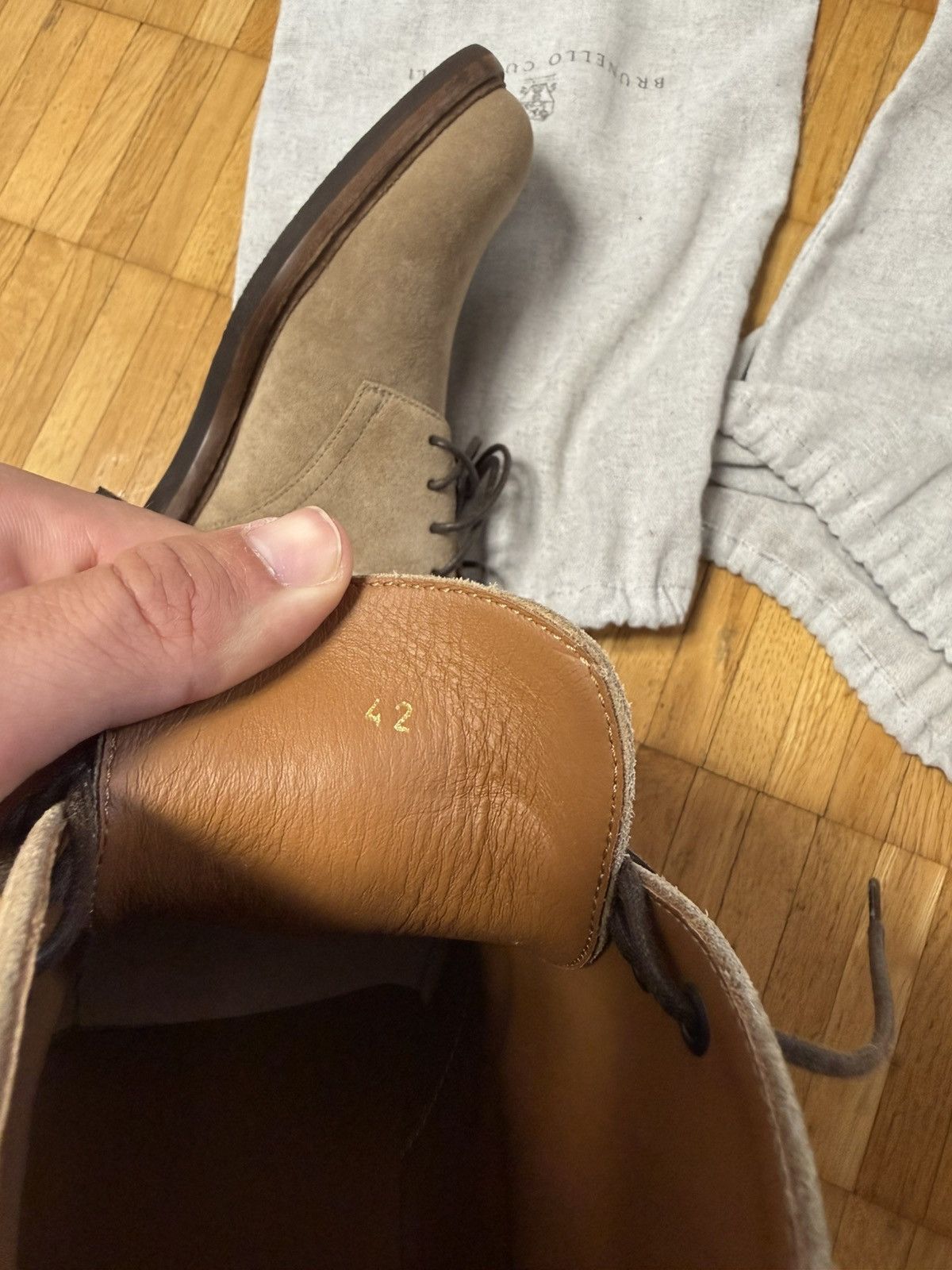 Brunello Cucinelli Brunello Cucinelli Suede Chukka Boots Taupe Beige Size 42/9 Size US 9 / EU 42 - 6 Thumbnail
