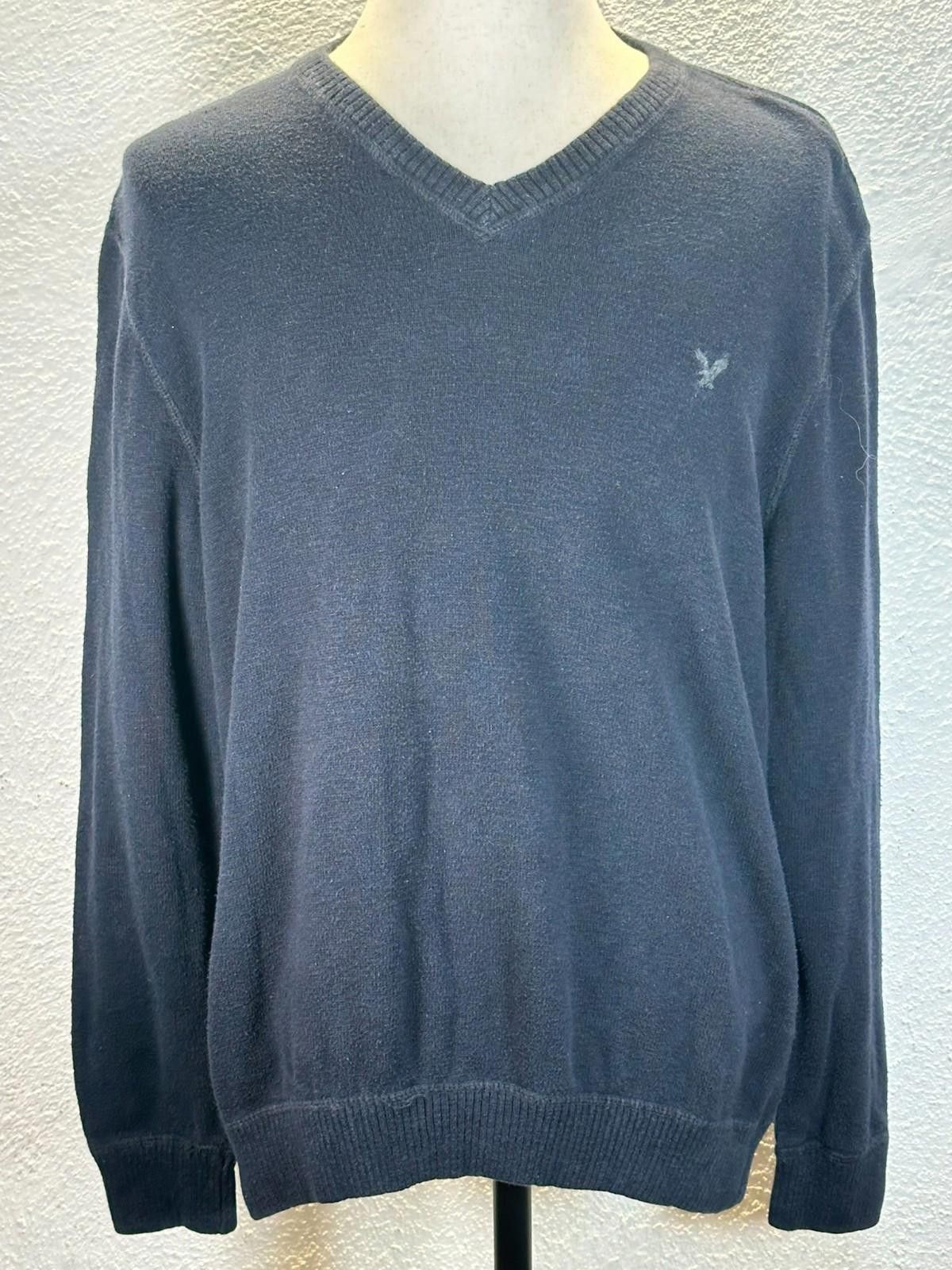American Eagle Outfitters American Eagle 100% Cotton Long Sleeve Sweater Blue Men XL Size US XL / EU 56 / 4 - 1 Thumbnail