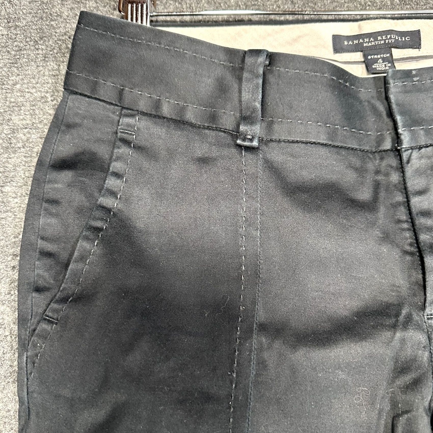 Banana Republic Banana Republic Pants Womens 4 Martin-Fit Blue Cotton Stretch Chino Zipper Cuffed Straight Inseam 24.5in Regular 27in Waist Womens Size 27" / US 4 / IT 40 - 4 Thumbnail