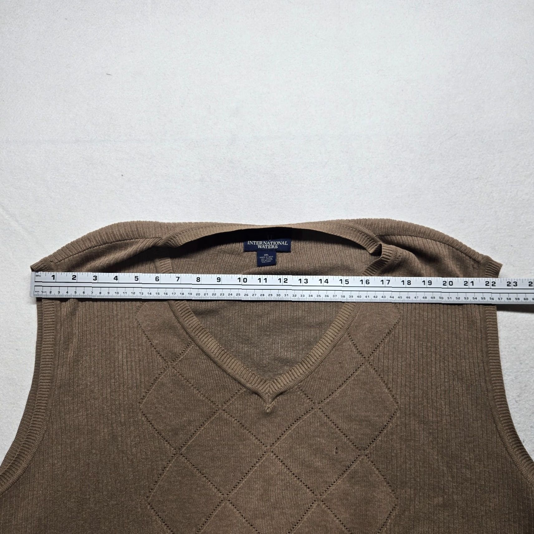 Izod IZOD Sweater Vest Shirt Mens 2XL Brown Cable Knit Cotton V-Neck All Seasons Golf Regular Classic Vest Mens Size US XXL / EU 58 / 5 - 6 Thumbnail
