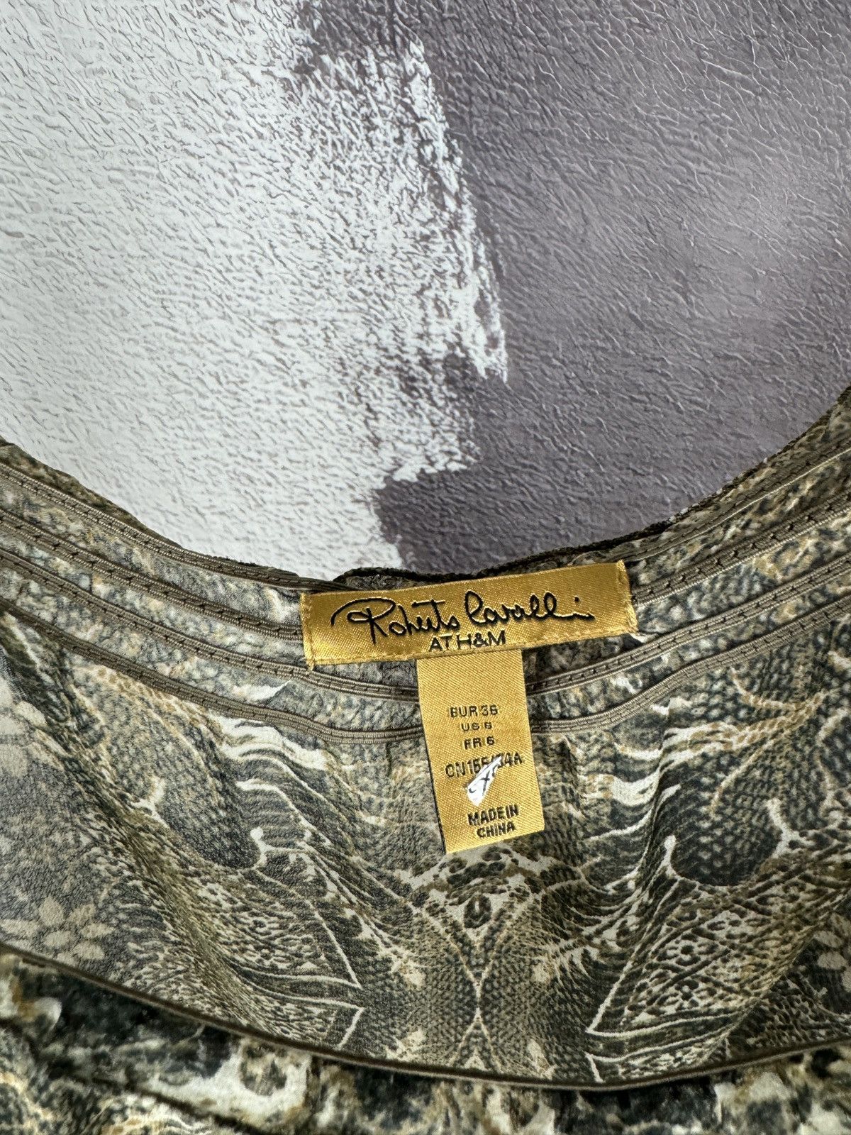 H&M Roberto Cavalli at H&M Shoulderless Dress Silk Ornament Size M / US 6-8 / IT 42-44 - 12 Thumbnail