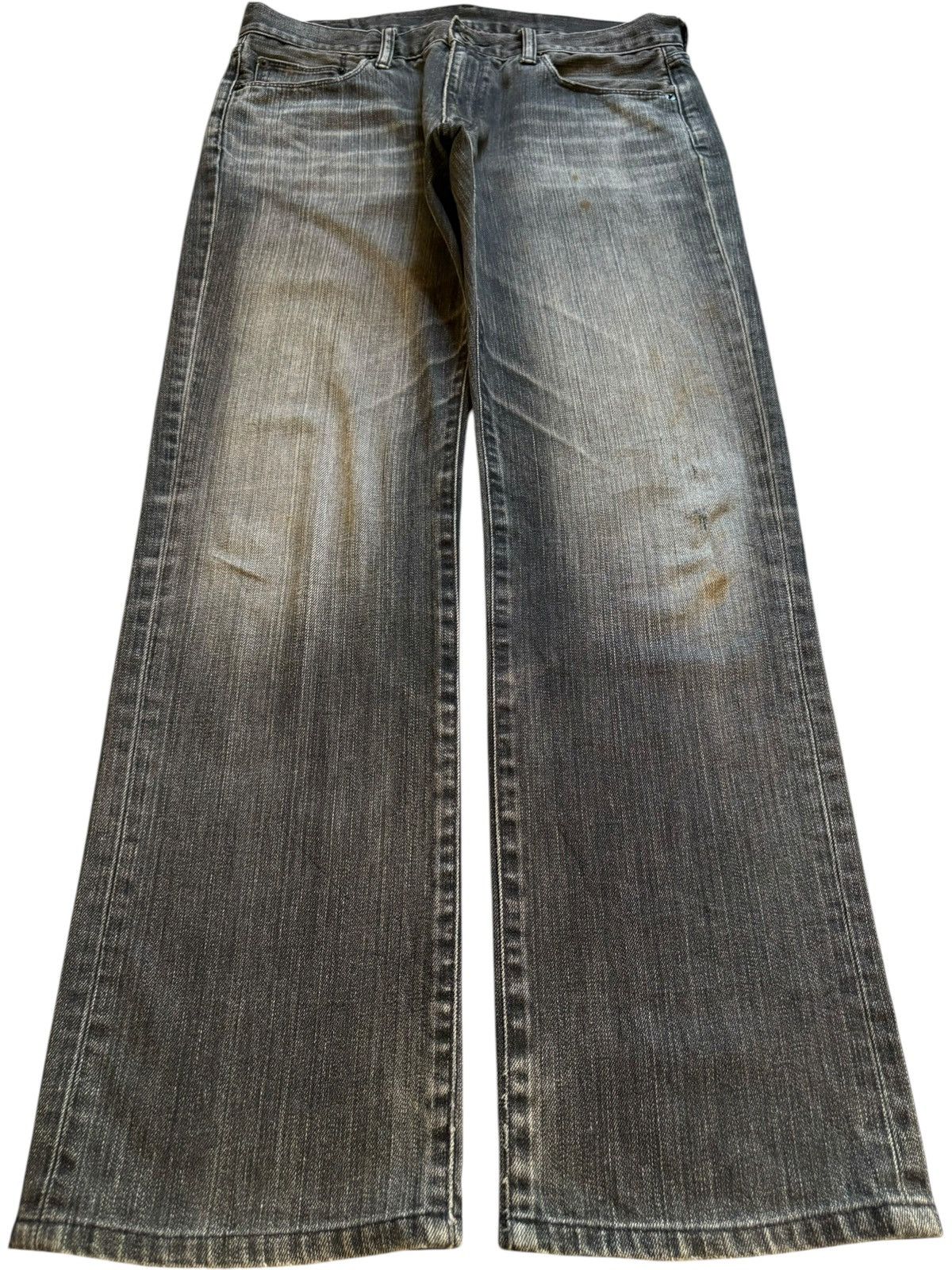 Japanese Brand × Jun Takahashi × Uniqlo Vintage Uniqlo Mud Wash Loose Baggy Black Jeans Size US 34 / EU 50 - 1 Thumbnail