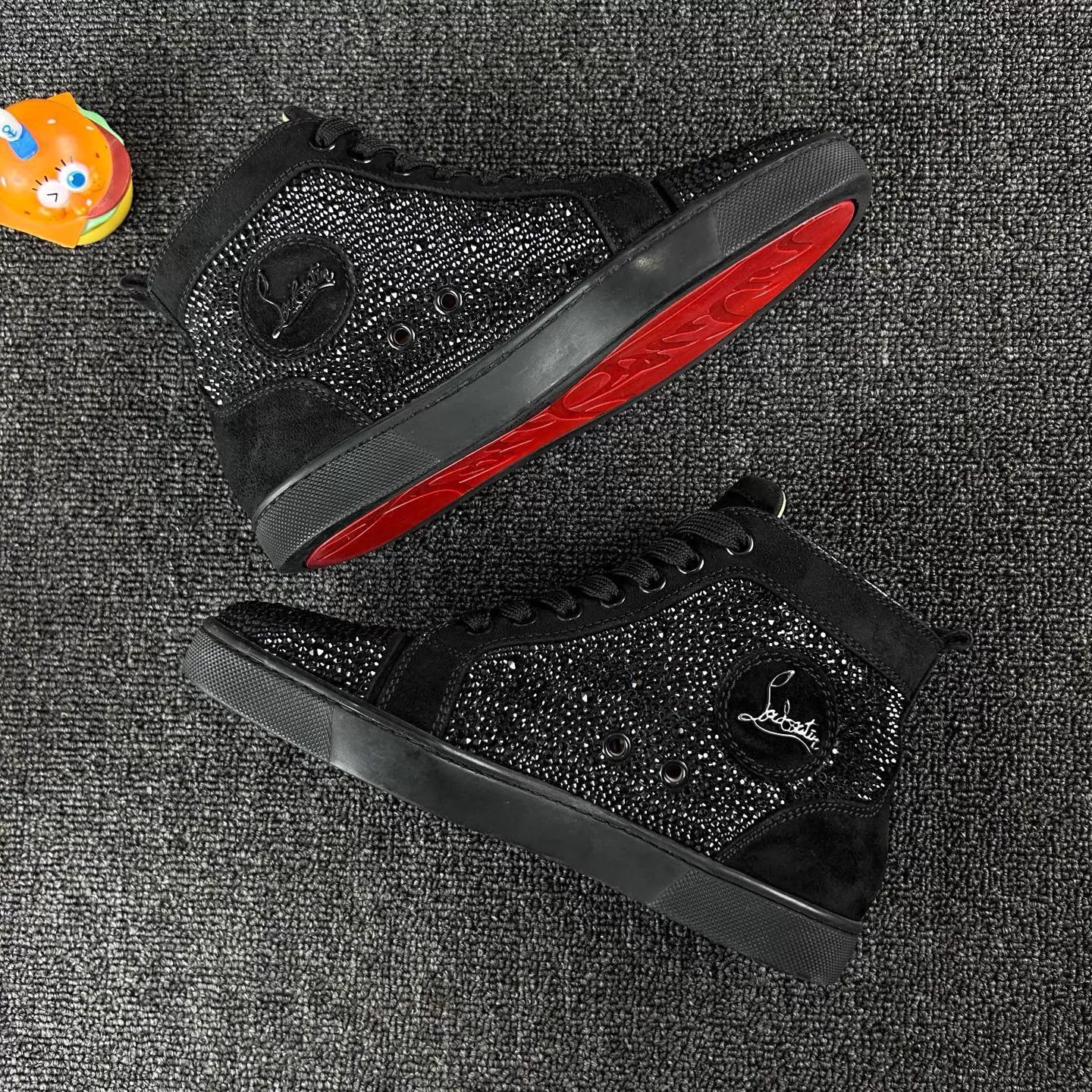 Christian Louboutin CL Black Paved Crystal Sneaker Size 36 HB6747 Size US 5.5 / IT 35.5 - 3 Thumbnail