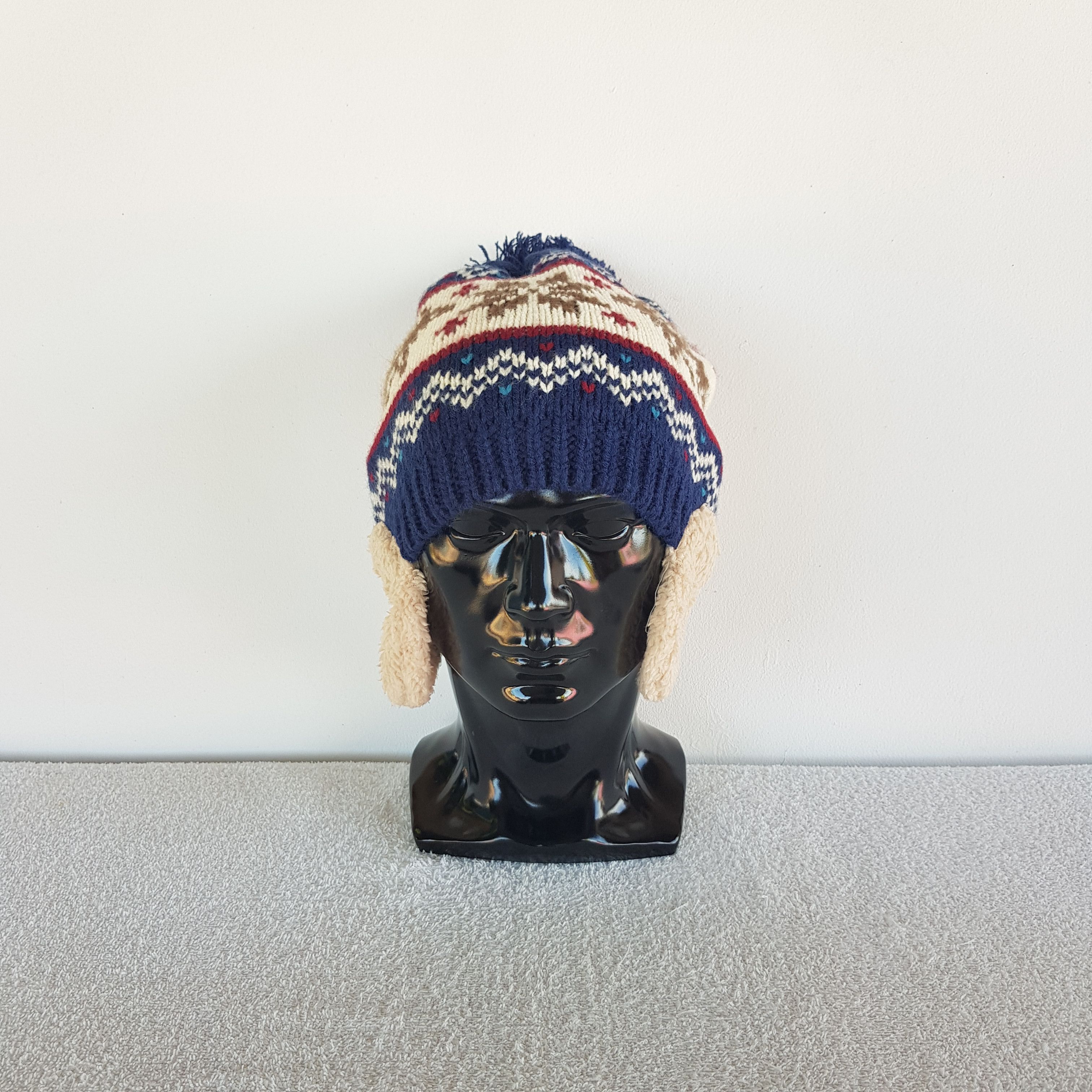 Other Vintage Motherway Earflap Beanie Deer Knit Snow Caps Hats. Size ONE SIZE - 3 Thumbnail