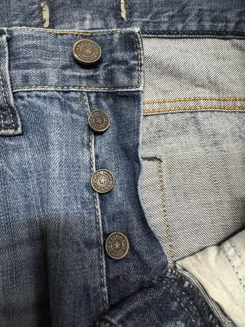 JACKROSE Vintage Japanese Sick Faded Distressed Straight Denim Jeans Size US 32 / EU 48 - 9 Thumbnail