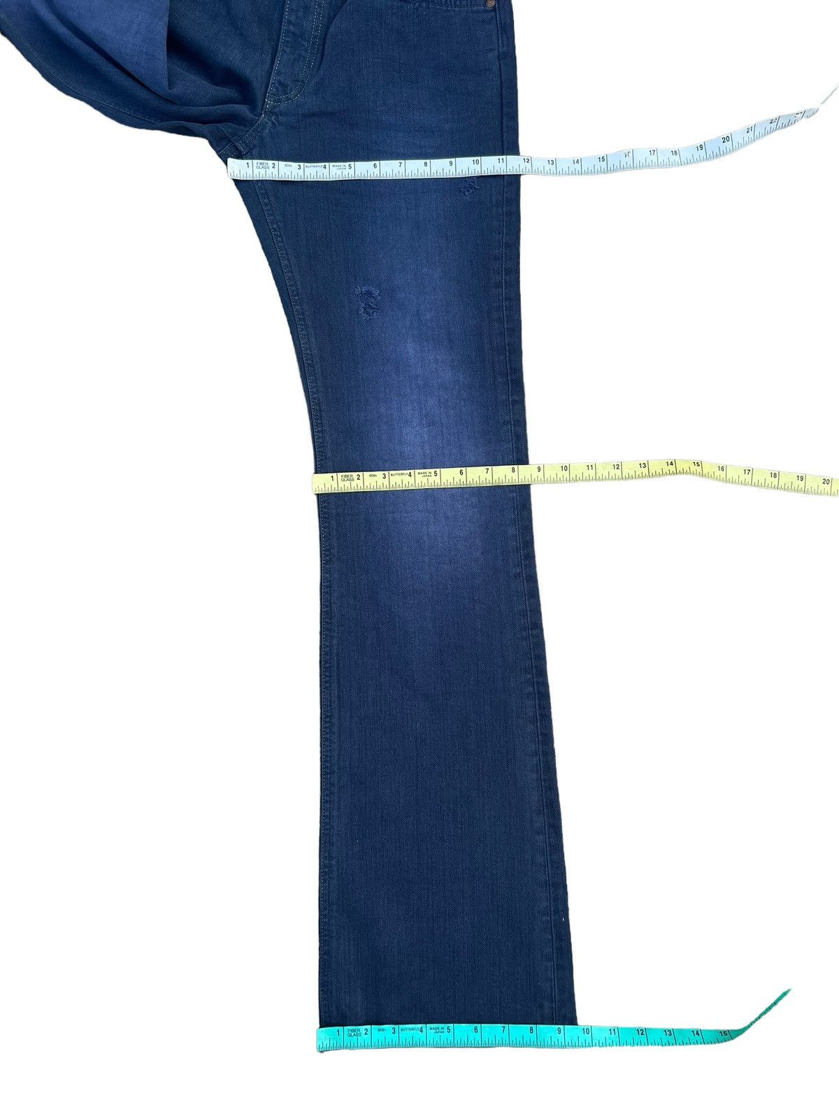 Lee AKIZ Japan X Lee Distressed Indigo Denim Flare Pant Size US 31 - 4 Thumbnail