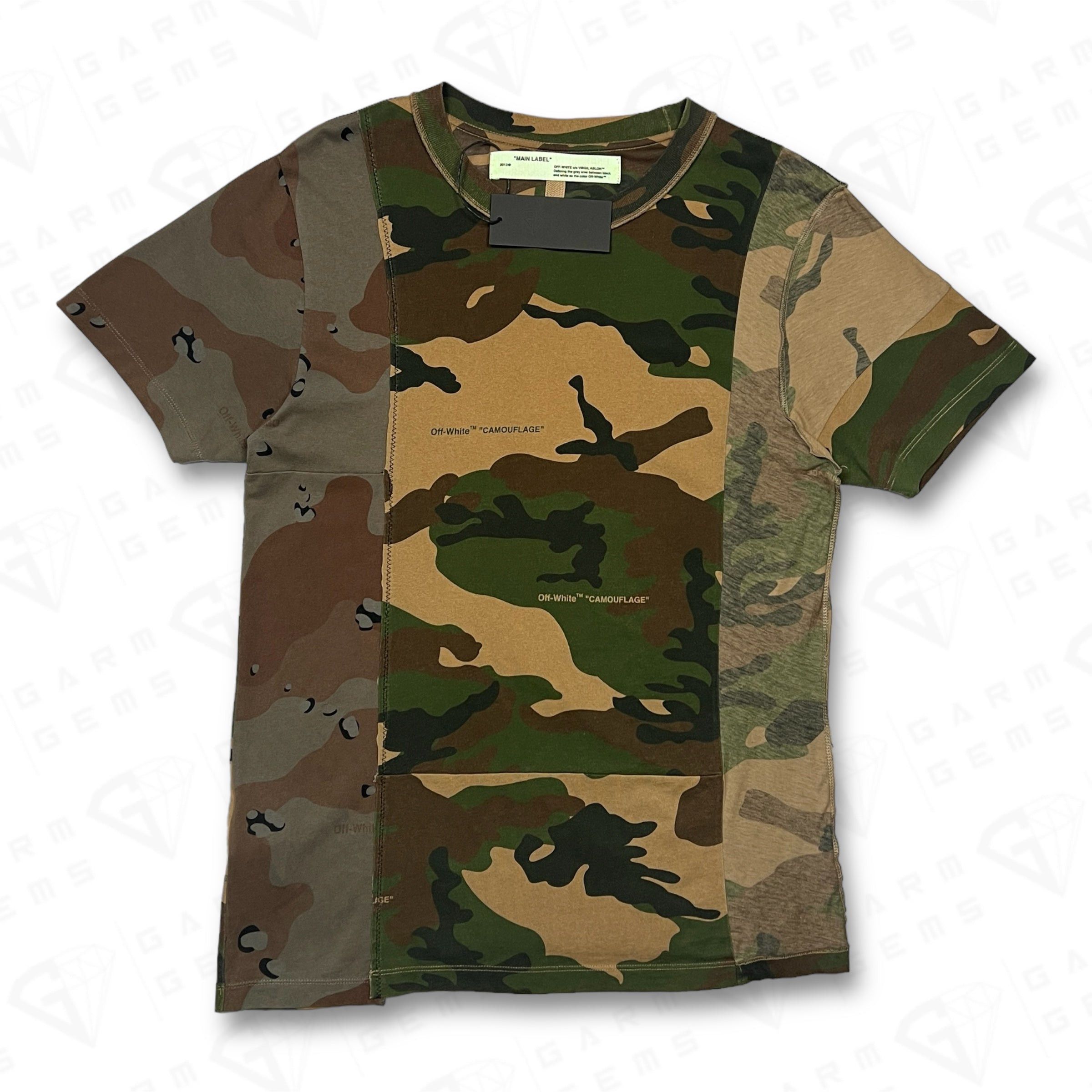 Off White Off White Reconstructed Camouflage T Shirt Grailed