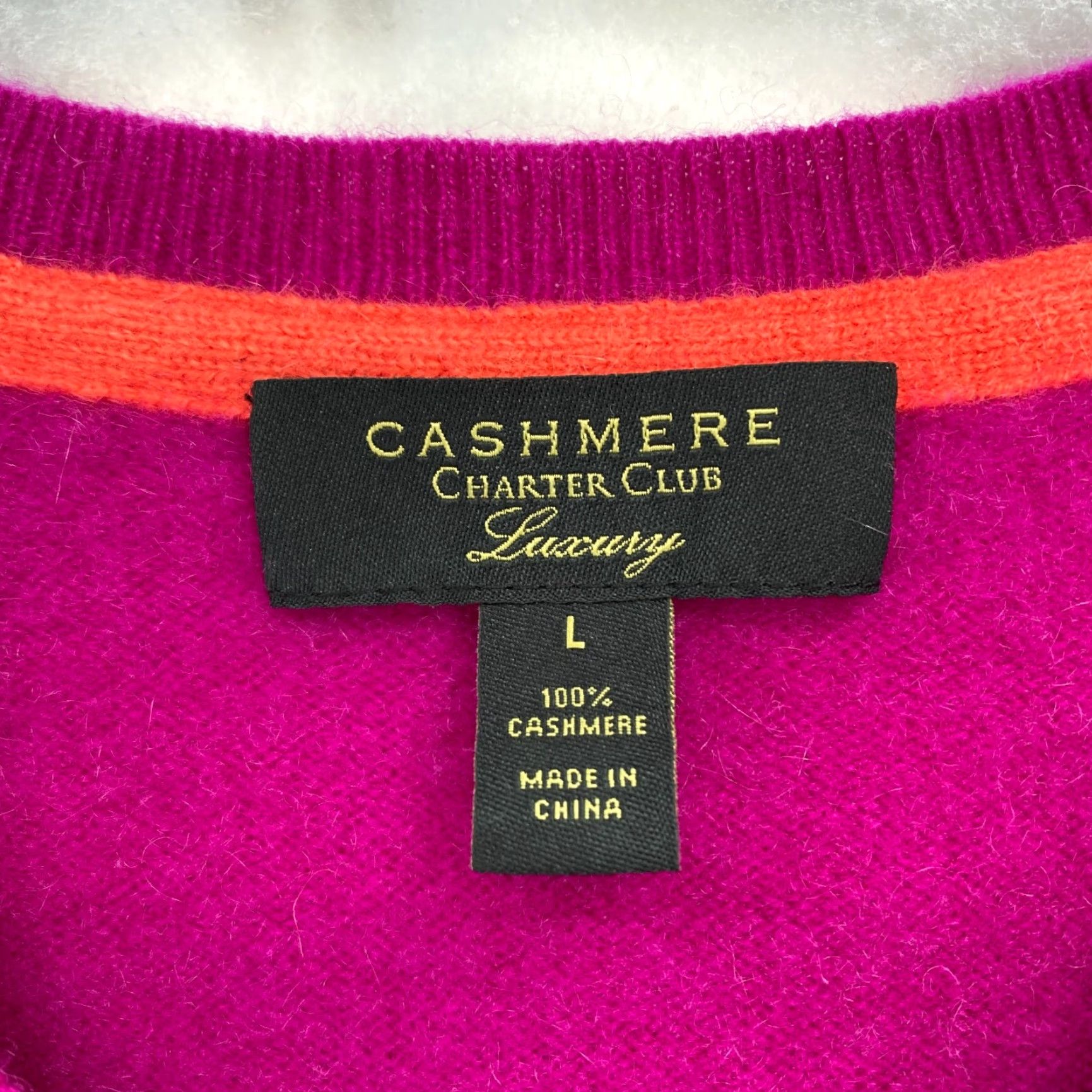 Club Room Club Room Luxury Cashmere Sweater Women's Large Pink V-Neck Long Sleeve Preppy Size L / US 10 / IT 46 - 4 Thumbnail