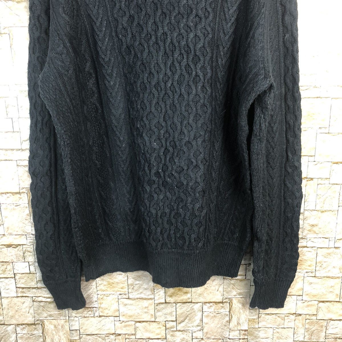 Homespun Knitwear × Japanese Brand Uniqlo Dark Blue cable Knitwear #A758 Size US XL / EU 56 / 4 - 6 Thumbnail