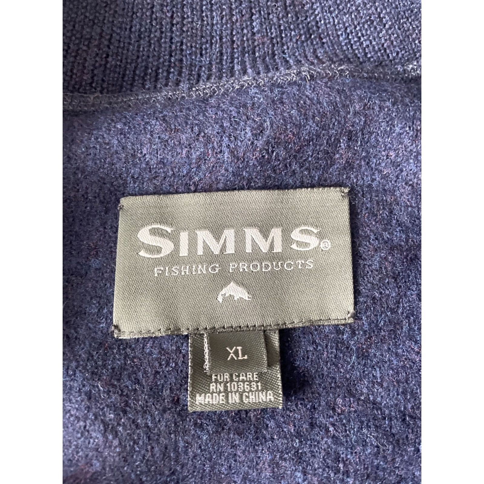 Vintage Simms 1/4 Zip Merino Wool Sweater Mens XL Navy Blue Pullover NWT Thick Size US XL / EU 56 / 4 - 5 Thumbnail