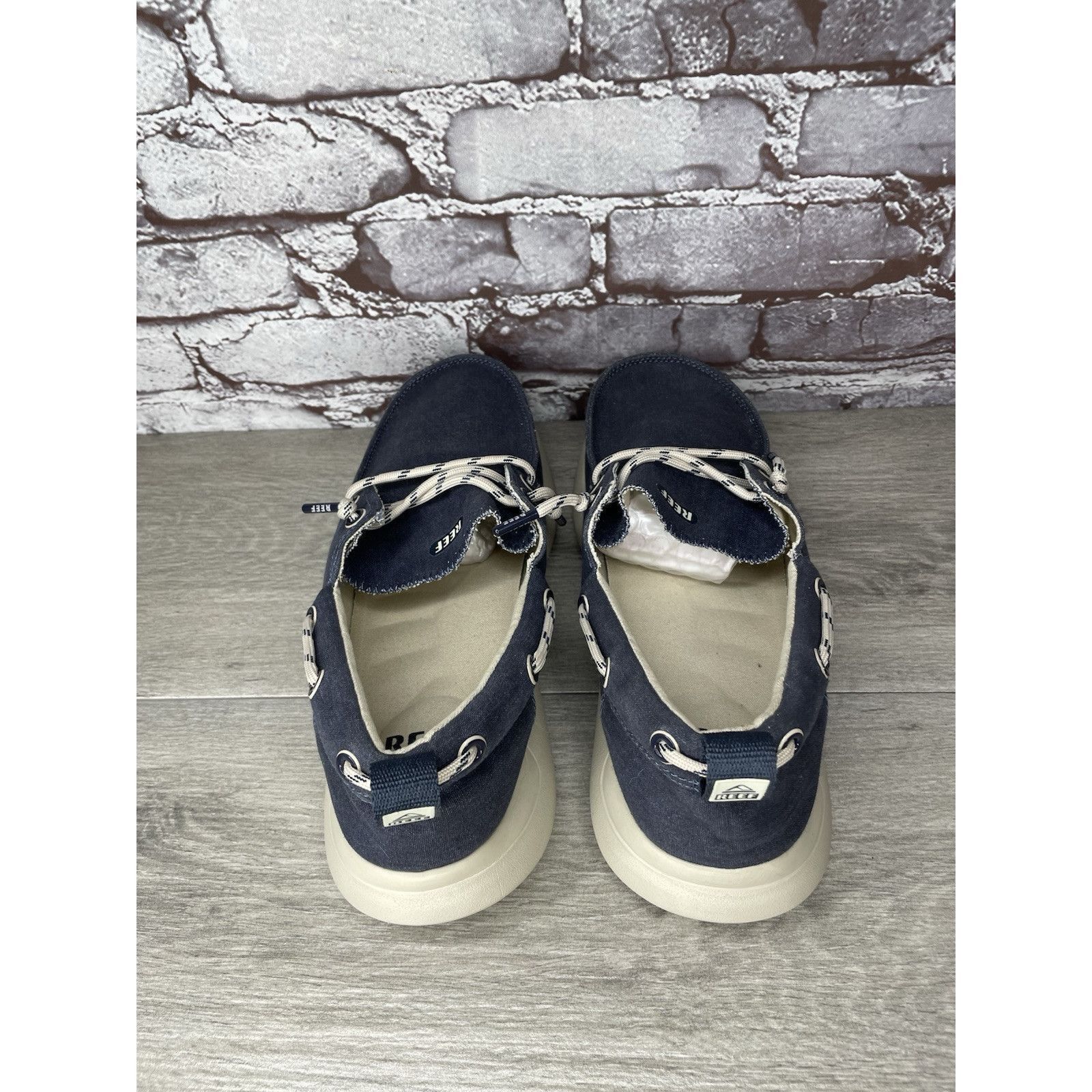 REEF Reef Swellsole Pier Shoes Navy Blue Canvas Fabric Boat Shoes Size US 11 / EU 44 - 5 Thumbnail