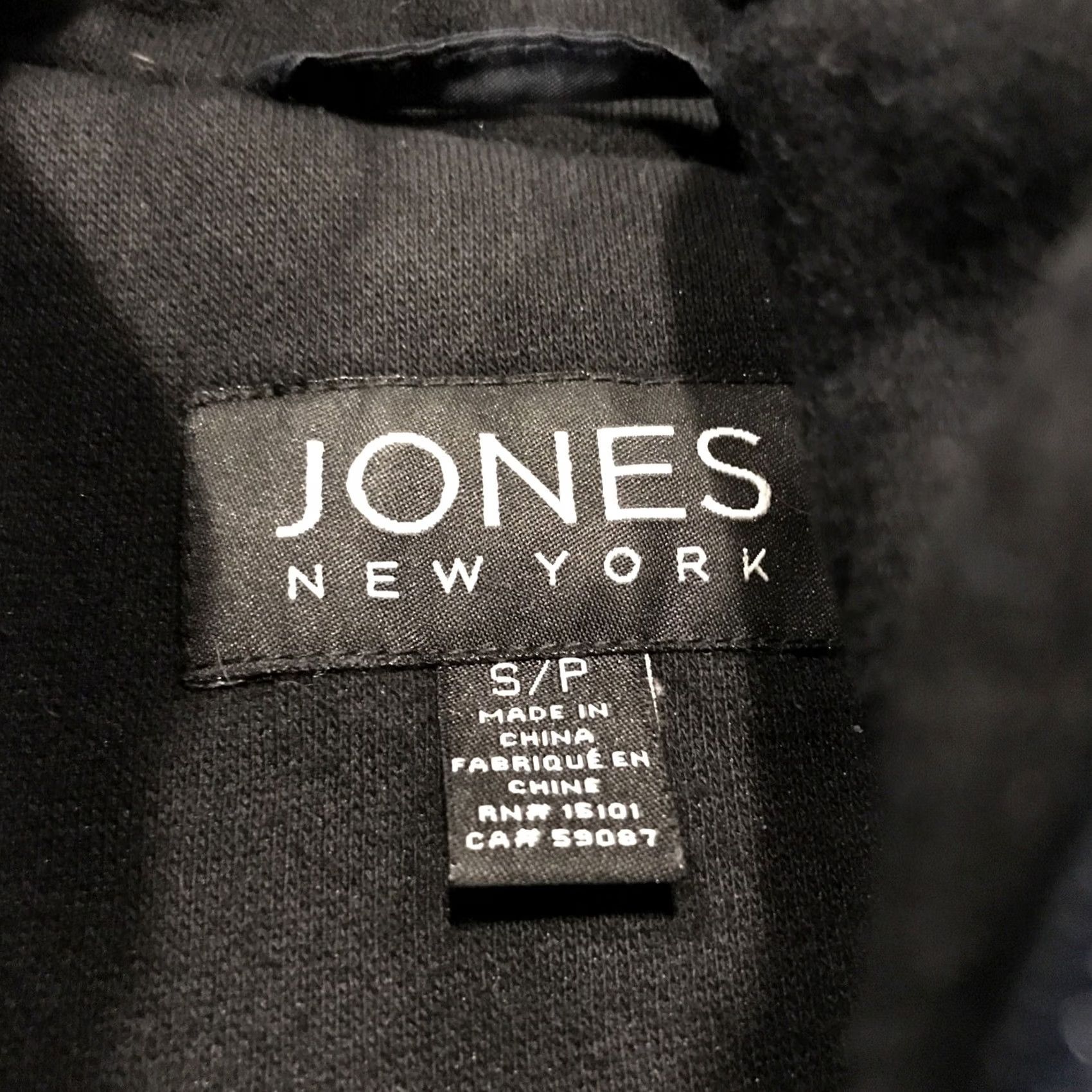 Jones New York Jones New York Womens Coat S Full Zip Navy Blue Cotton Blend Coat, Zipper, Casual, Winter, Classic, Knit Size S / US 4 / IT 40 - 2 Thumbnail