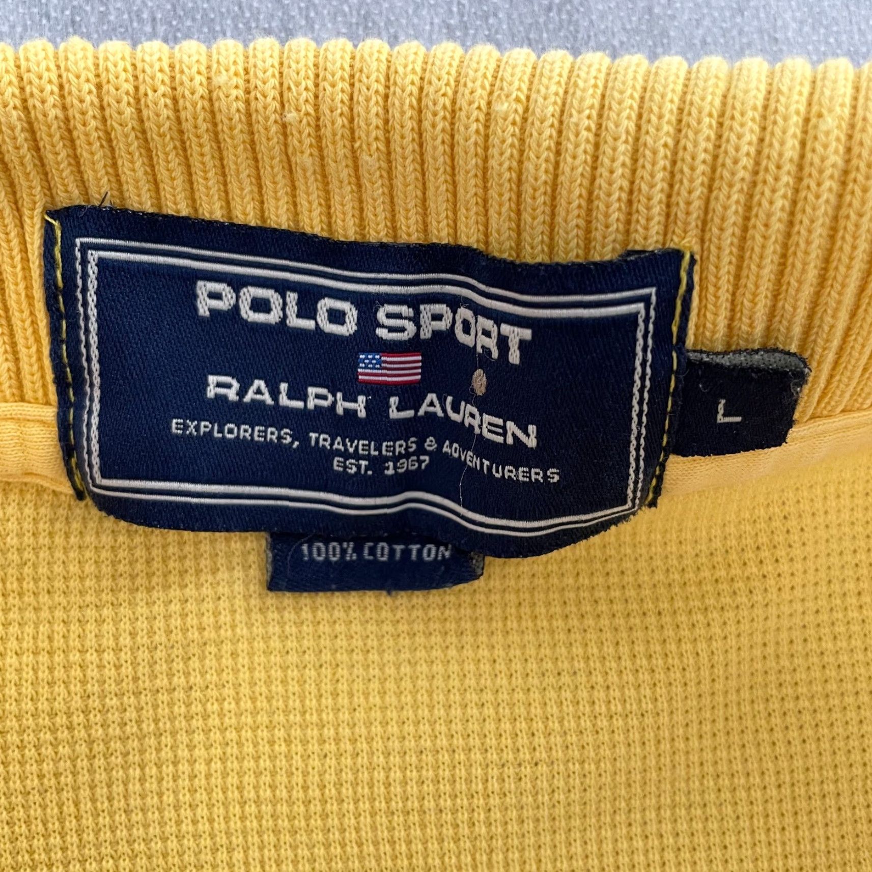 Vintage VINTAGE Polo Sport Shirt Adult Large Yellow Pocket Embroidered Mens 90s USA Polo Sport Shirt Yellow Large Mens Size US L / EU 52-54 / 3 - 6 Thumbnail