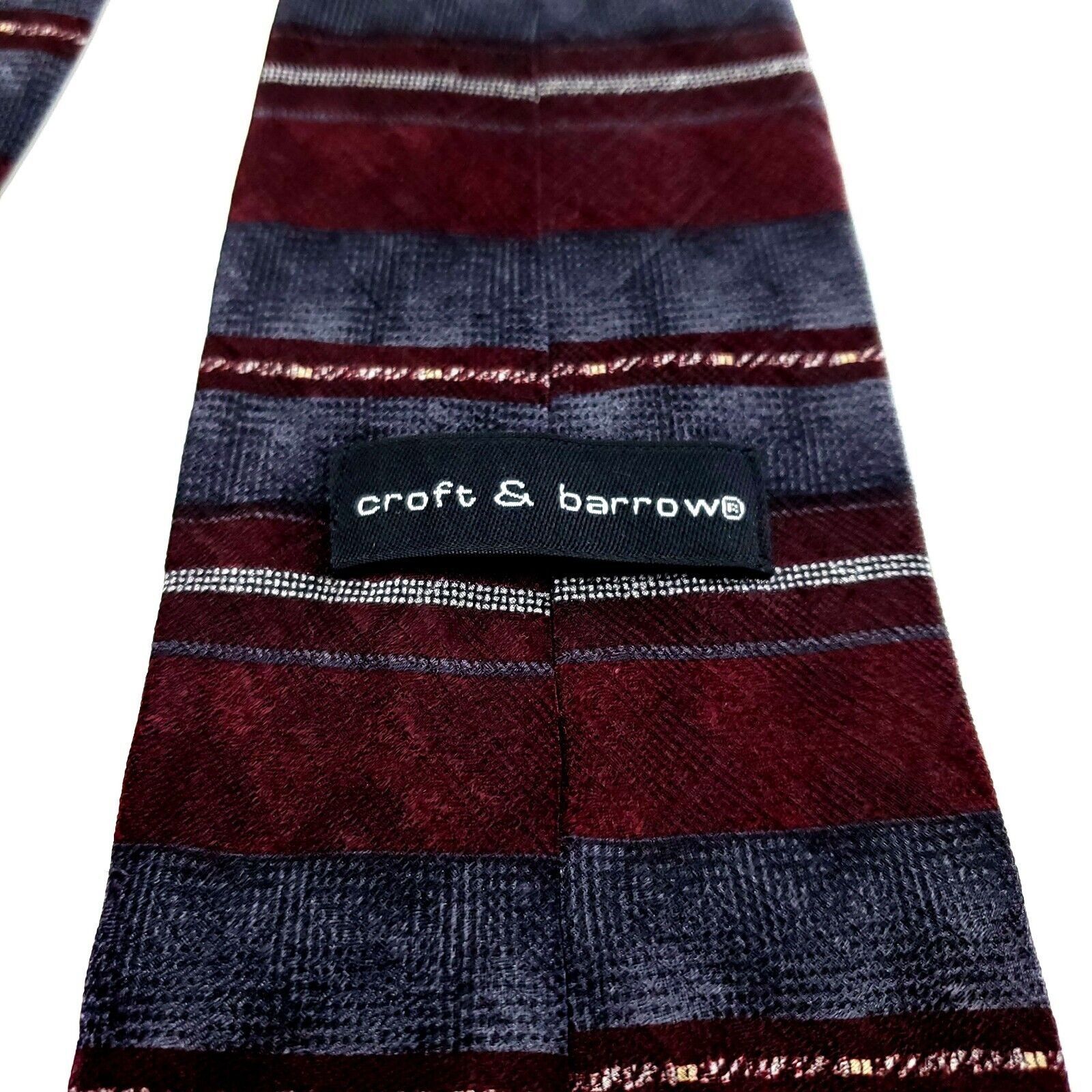 Croft & Barrow Croft & Barrow Multi Colored Silk Tie Woven Wide Horizontal Size ONE SIZE - 4 Thumbnail