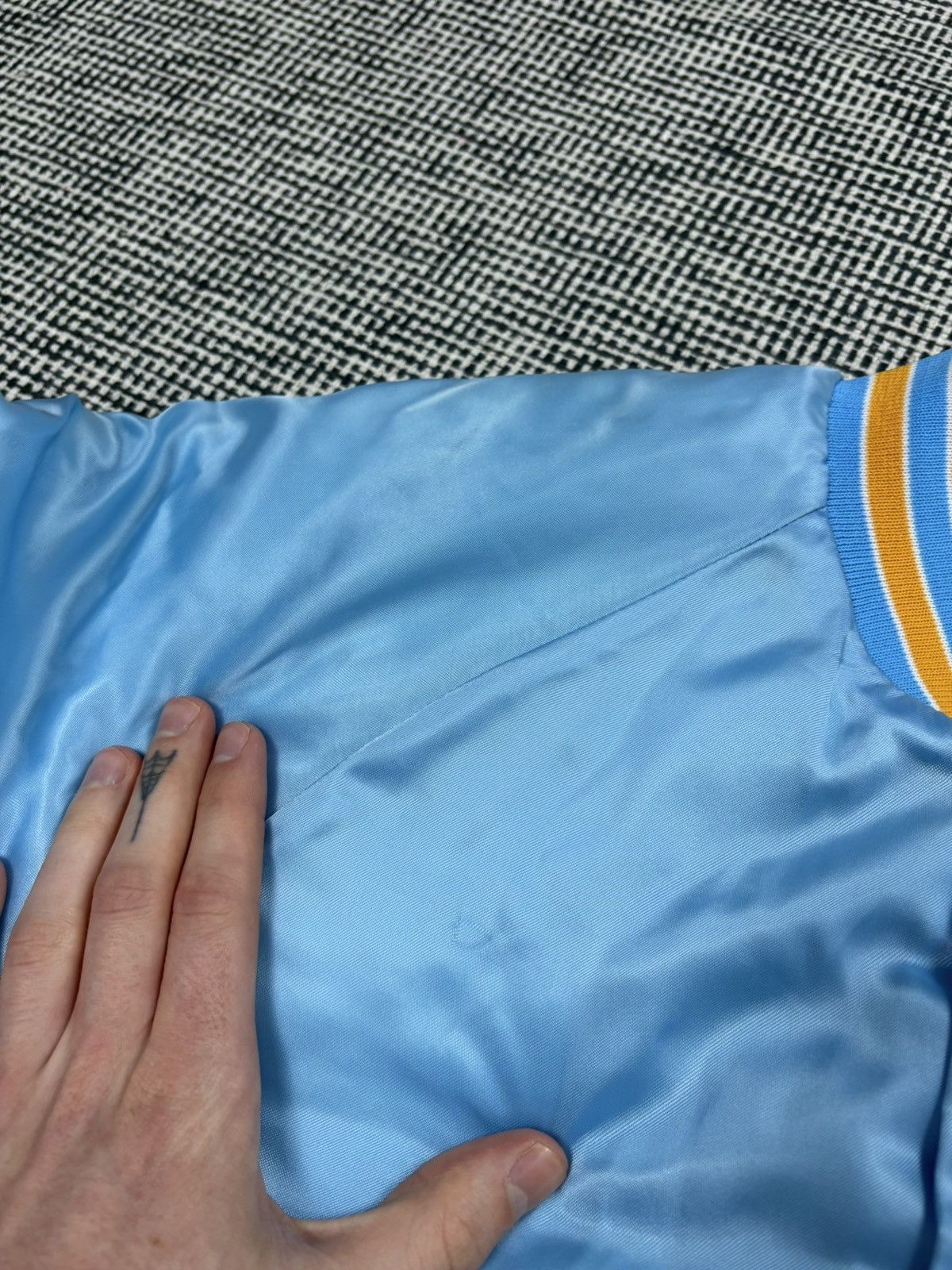 Vintage Vintage King Louie baby blue sateen bomber varsity jacket Size US M / EU 48-50 / 2 - 11 Thumbnail
