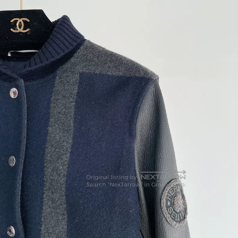 Hermes Hermes Cashmere and leather short coat Size XXS / US 00 / IT 34 - 3 Thumbnail