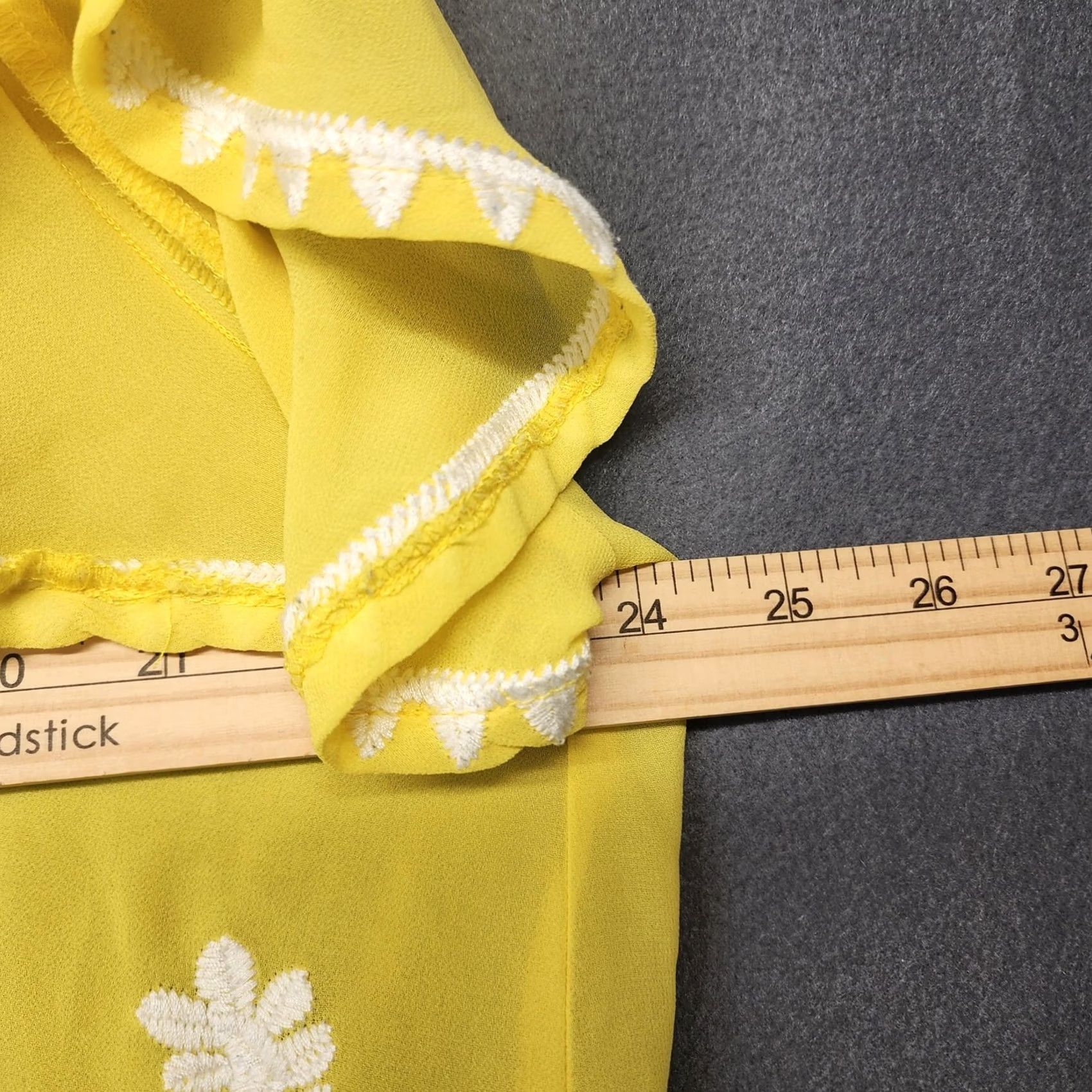 Torrid Torrid Top Womens 3XL Yellow Embroidered Peasant Boho Tassel Flutter Sleeve Shirt Blouse Womens +3XL Size XXL / US 16-18 / IT 52-54 - 4 Thumbnail