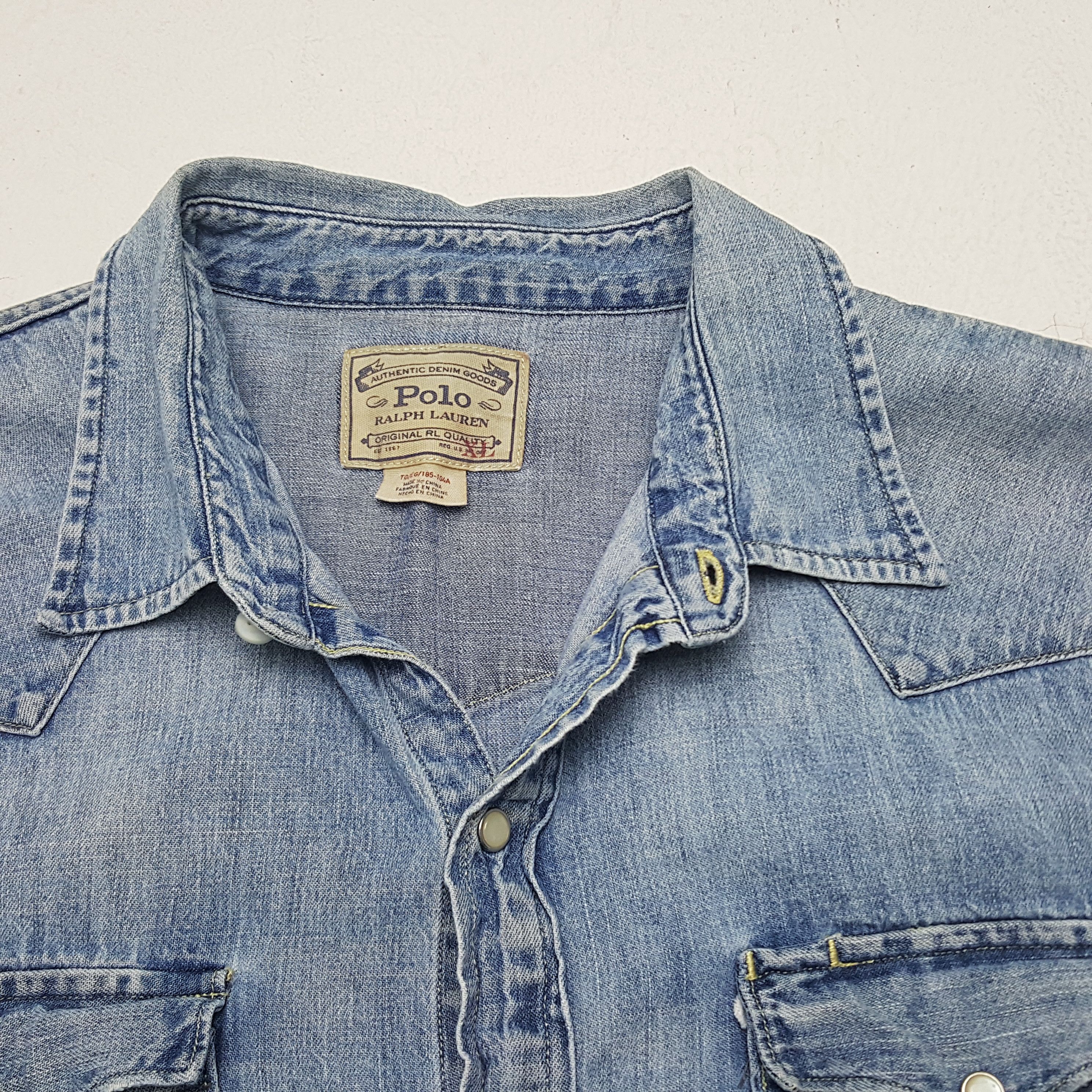 Polo Ralph Lauren × Vintage Vintage Polo Ralph Lauren American Brand Denim Shirt Size US XXL / EU 58 / 5 - 4 Thumbnail