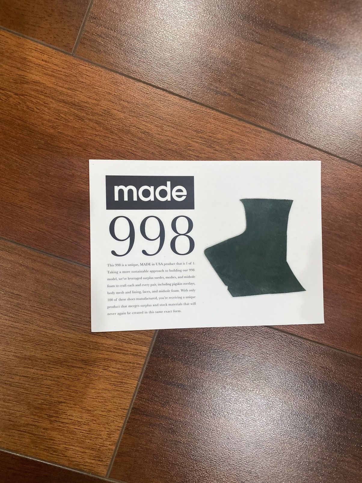 New Balance New Balance 998 Made in USA Limited 1 of 1-US10- 1/100 Pairs Size US 10 / EU 43 - 10 Thumbnail