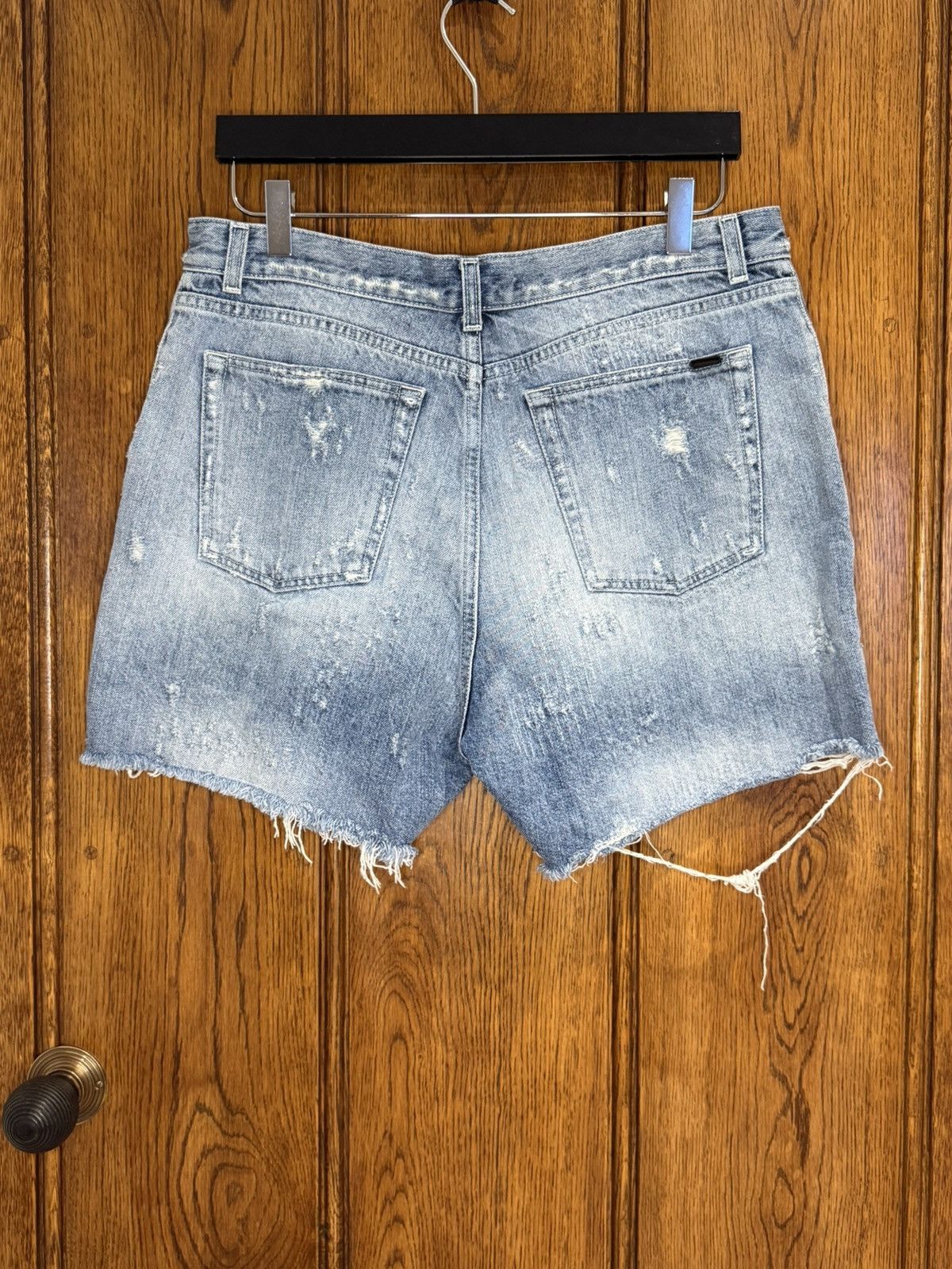 Saint Laurent Paris SS21 Saint Laurent hoochie daddy denim shorts 31 raw hem Size US 31 - 16 Thumbnail