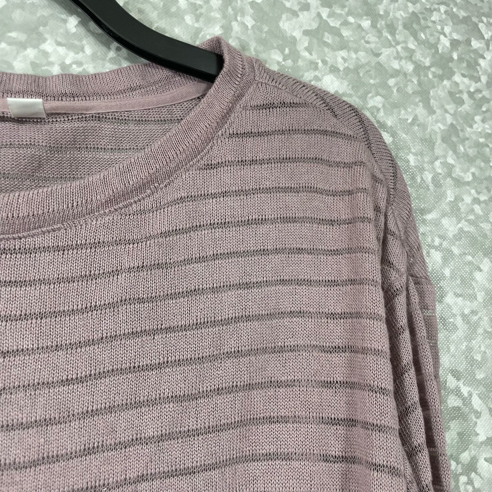14th & Union 14th & Union Purple Sheer Stripe Oversized Knit Top - Small Size S / US 4 / IT 40 - 2 Thumbnail