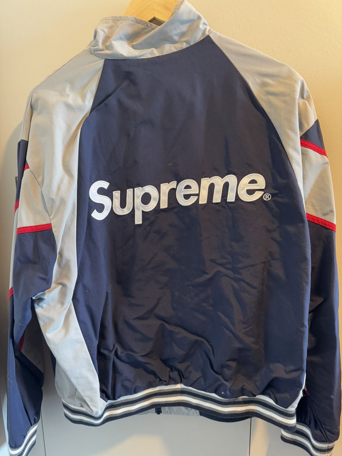 Supreme 2021 Supreme x New York Yankees Track Jacket 'Navy' Size US M / EU 48-50 / 2 - 2 Thumbnail